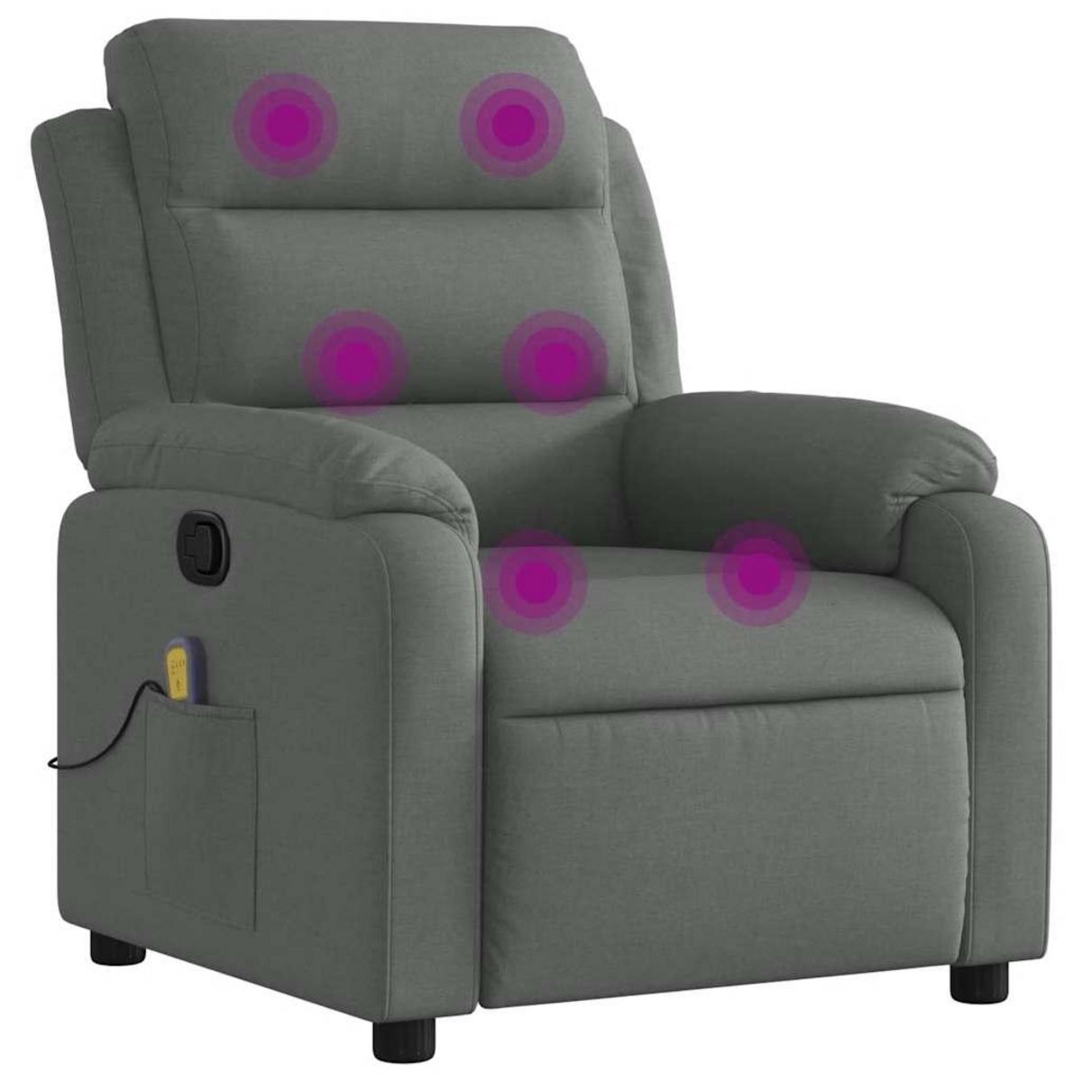 VIDAXL Fauteuil de massage inclinable Gris fonce Tissu