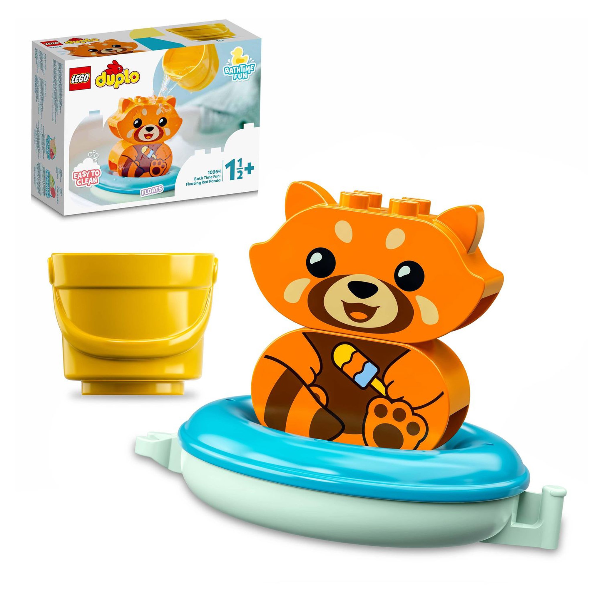 Voir la diapositive 2 : LEGO Duplo 10964 Jouet de bain : Panda rouge flottant, Set Baignoire pour Bébés et Enfants