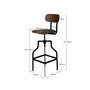 Voir la diapositive 4 : Rendez vous déco Chaise de bar vintage réglable en hauteur 66/85 cm en bois-Retro