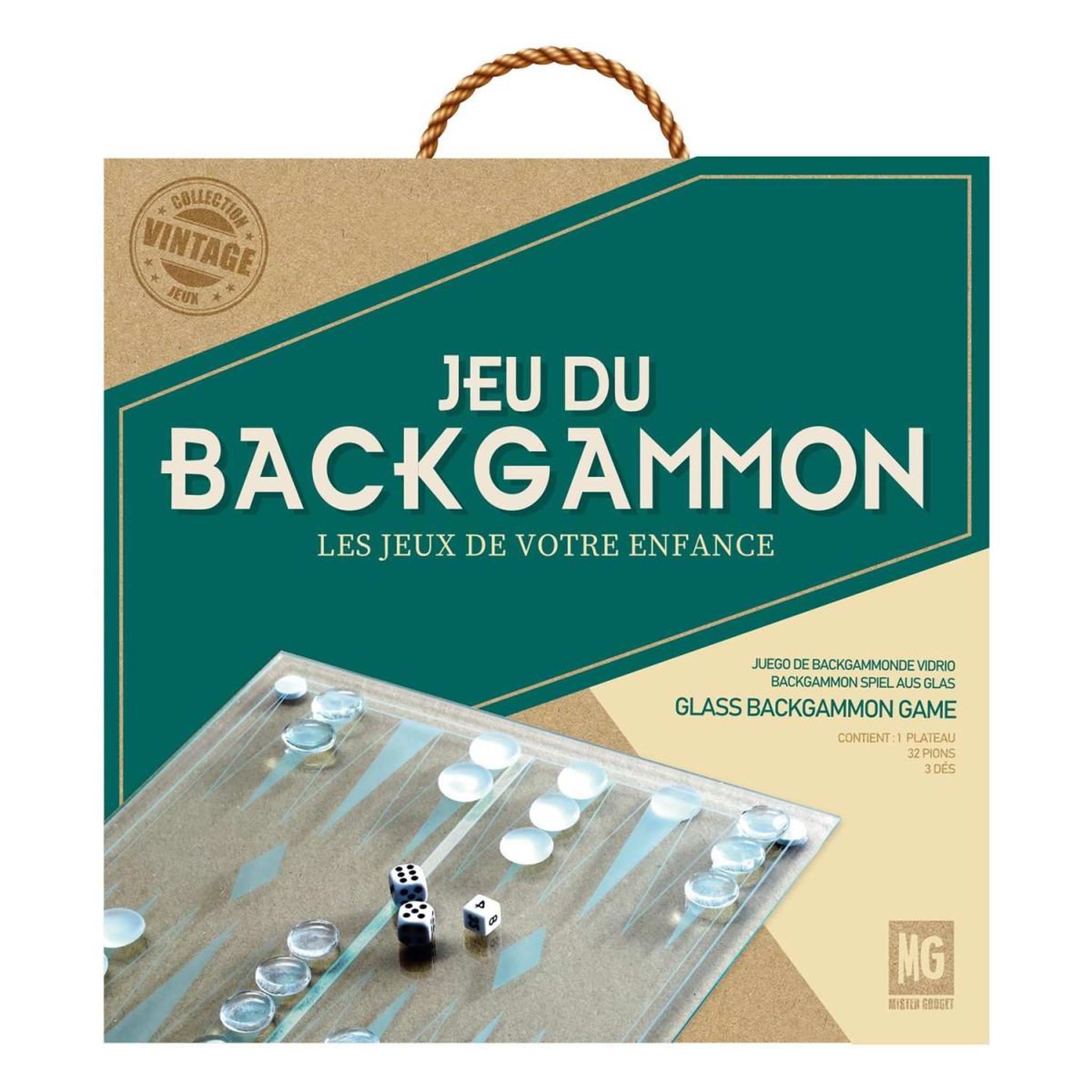 Voir la diapositive 4 : MISTER GADGET Jeu de société  backgammon  25cm transparent