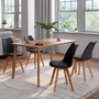 Voir la diapositive 2 : ID MARKET Lot de 4 chaises scandinaves SARA noires pour salle à manger