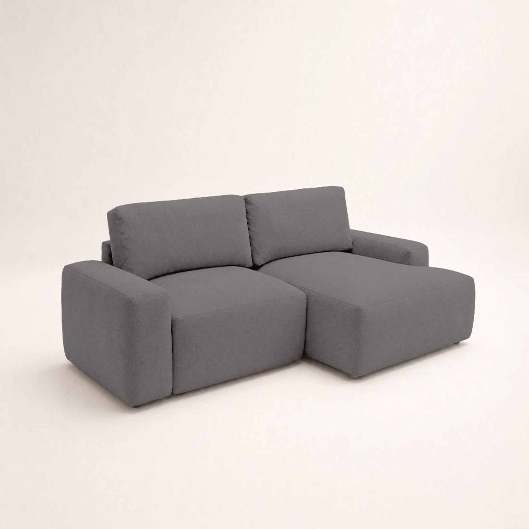 Voir la diapositive 3 : BEST MOBILIER Tama - canapé d'angle droit 4 places convertible avec coffre en tissu