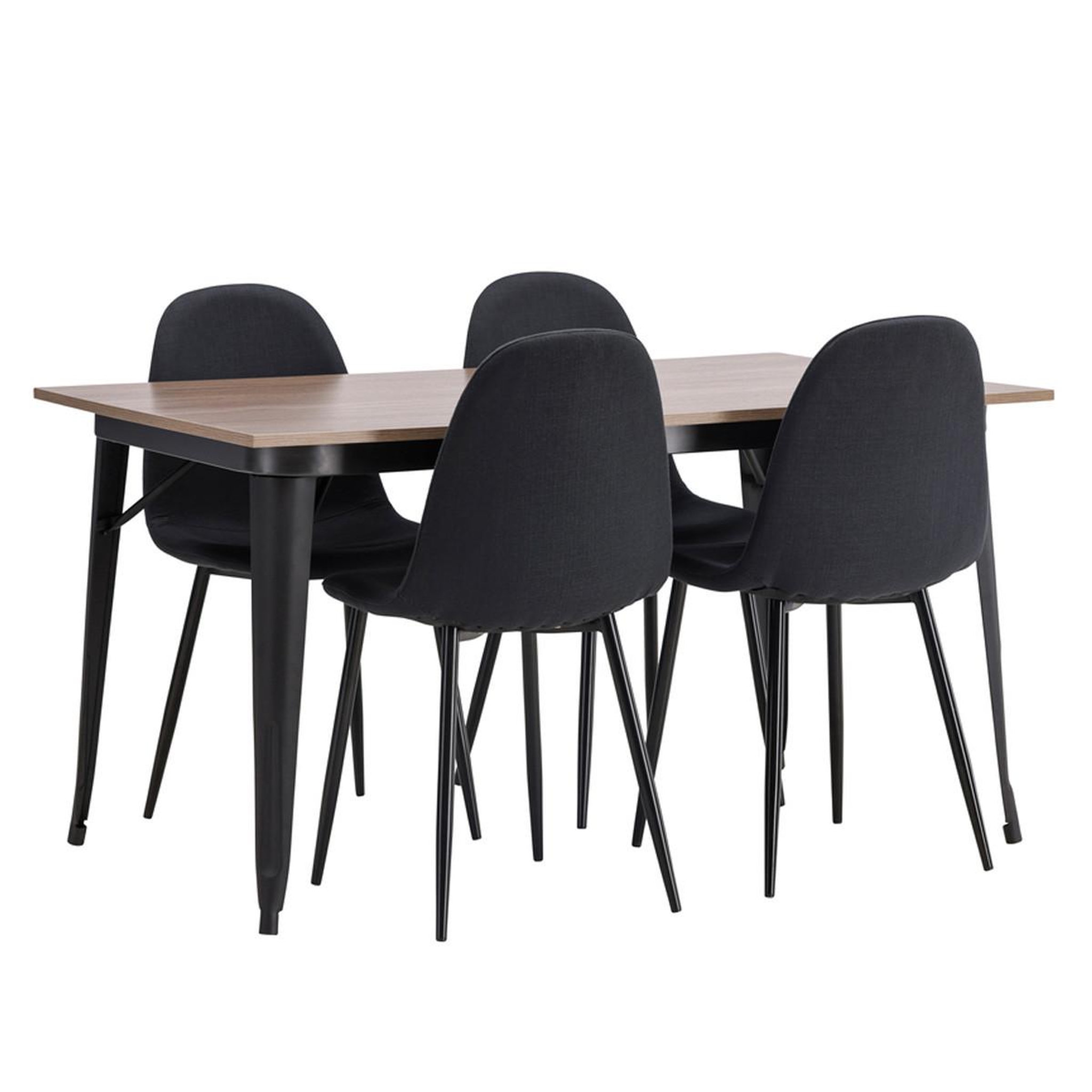 Paris Prix Ensemble table à manger & 4 chaises  tempe & polar  140cm naturel & noir