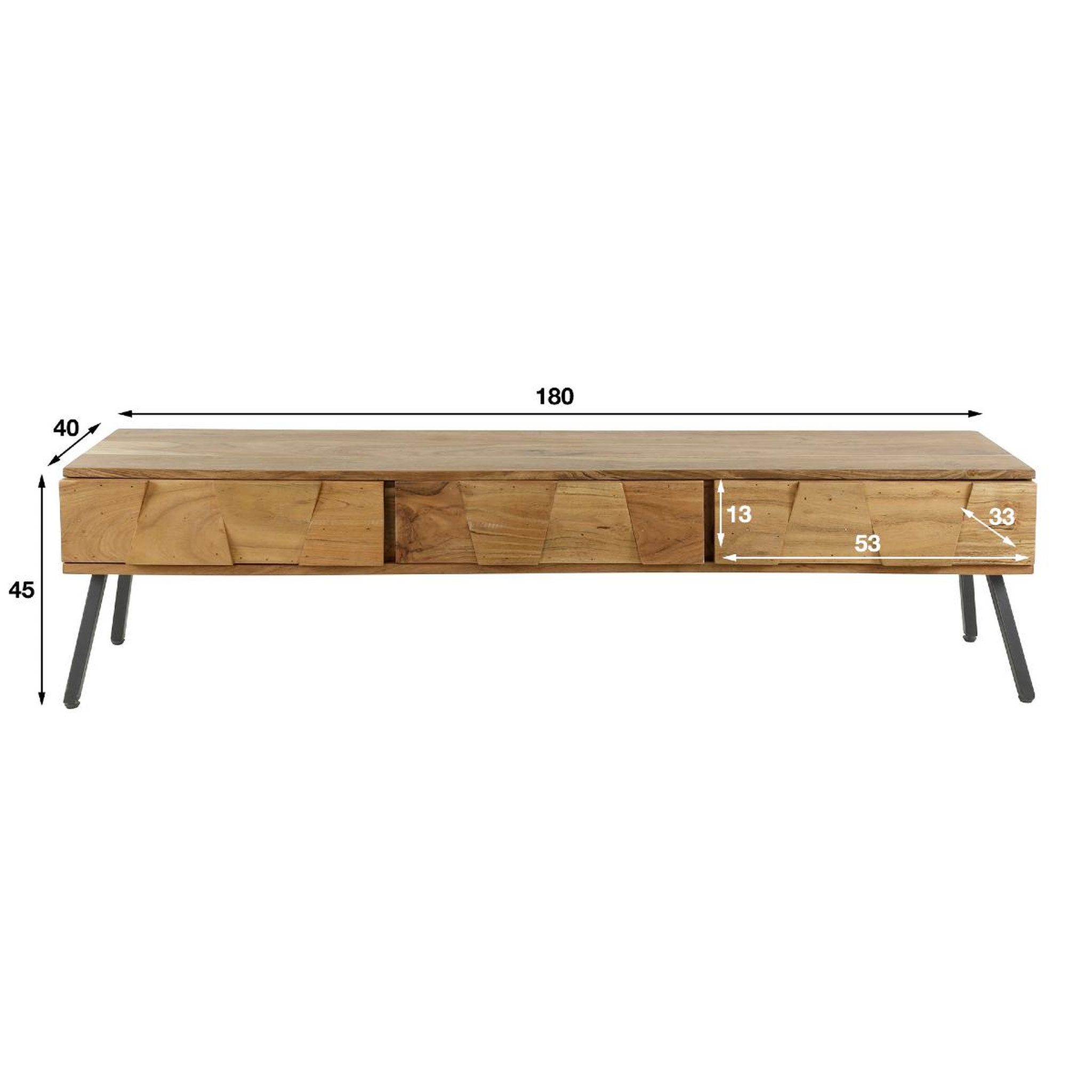 Voir la diapositive 4 : JLC KREATION Meuble tv en bois d'acacia massif 180cm dino