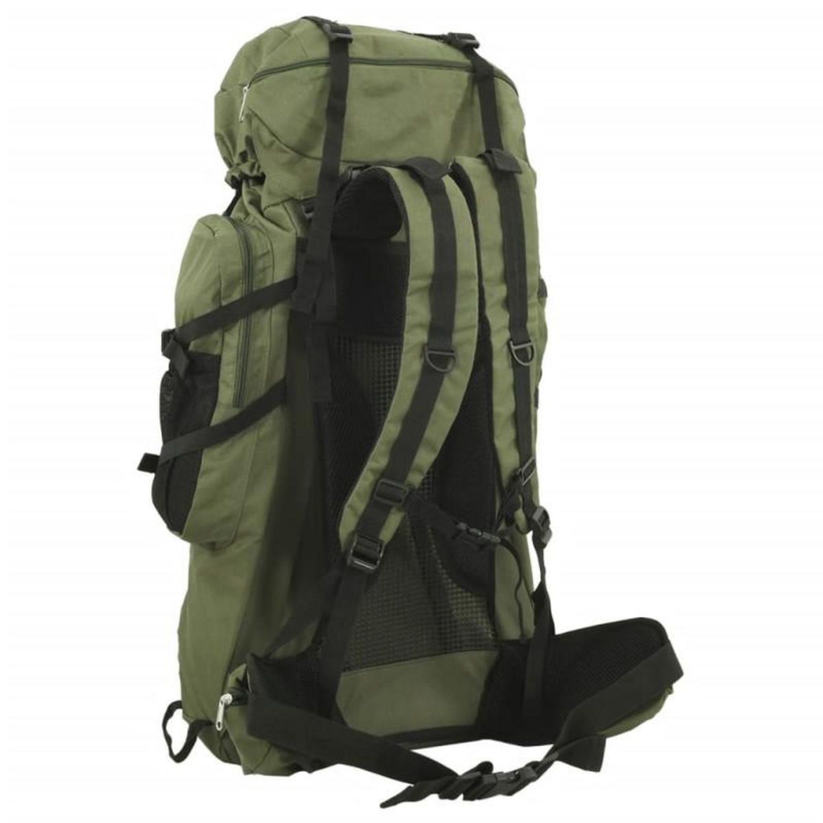 VIDAXL Sac à dos de randonnée vert armée 100 L tissu oxford