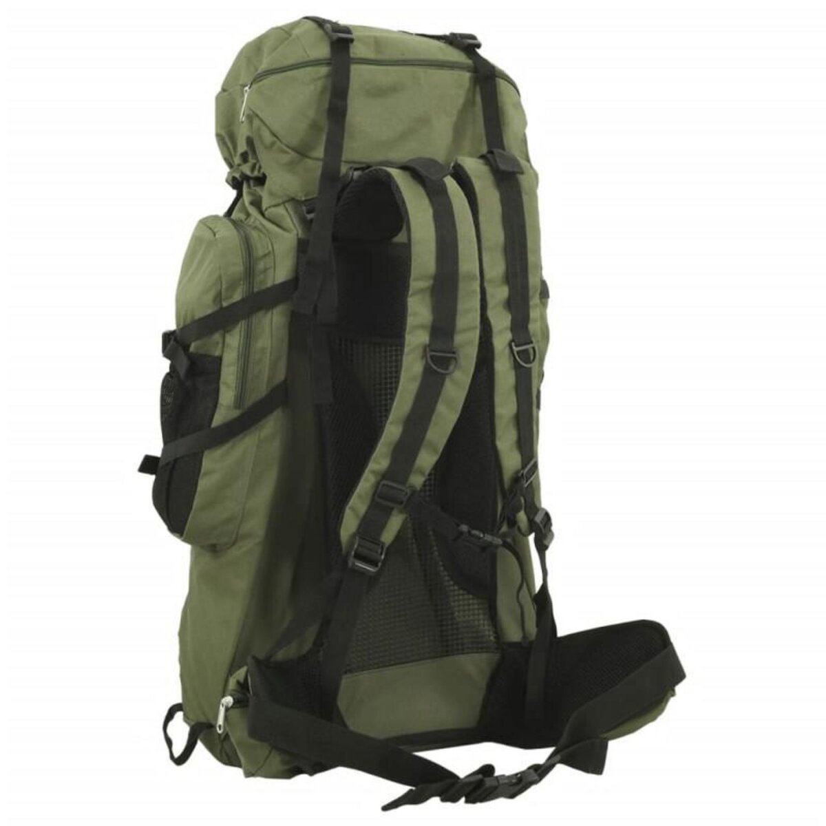 VIDAXL Sac à dos de randonnée vert armée 100 L tissu oxford