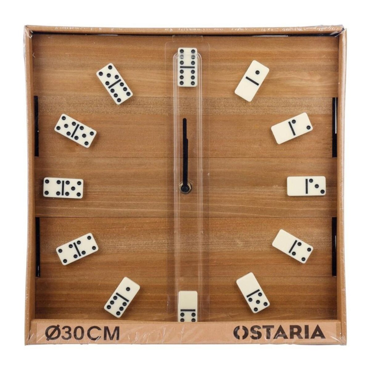 OSTARIA Horloge DOMINO noire et beige diam 30 cm