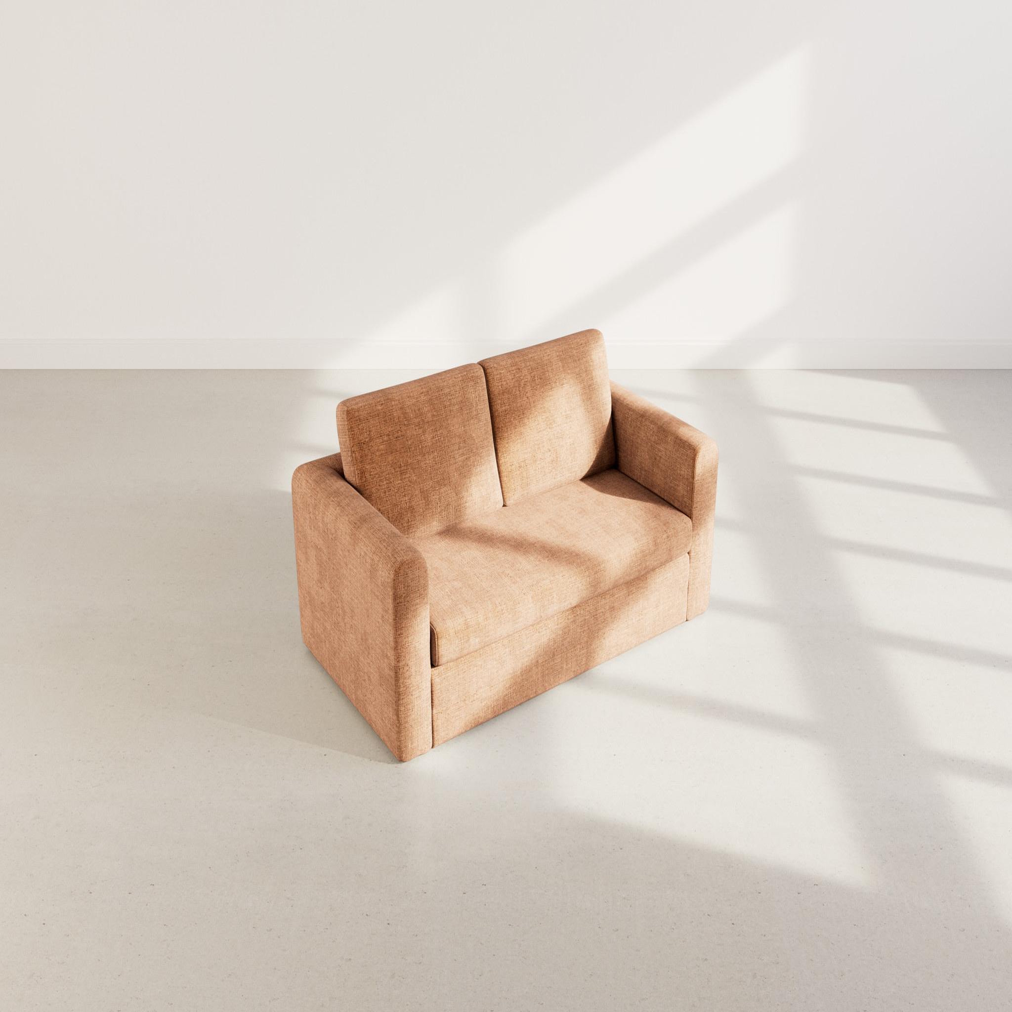 Voir la diapositive 3 : BEST MOBILIER Marilia - canapé 2 places convertible déplimousse en velours texturé