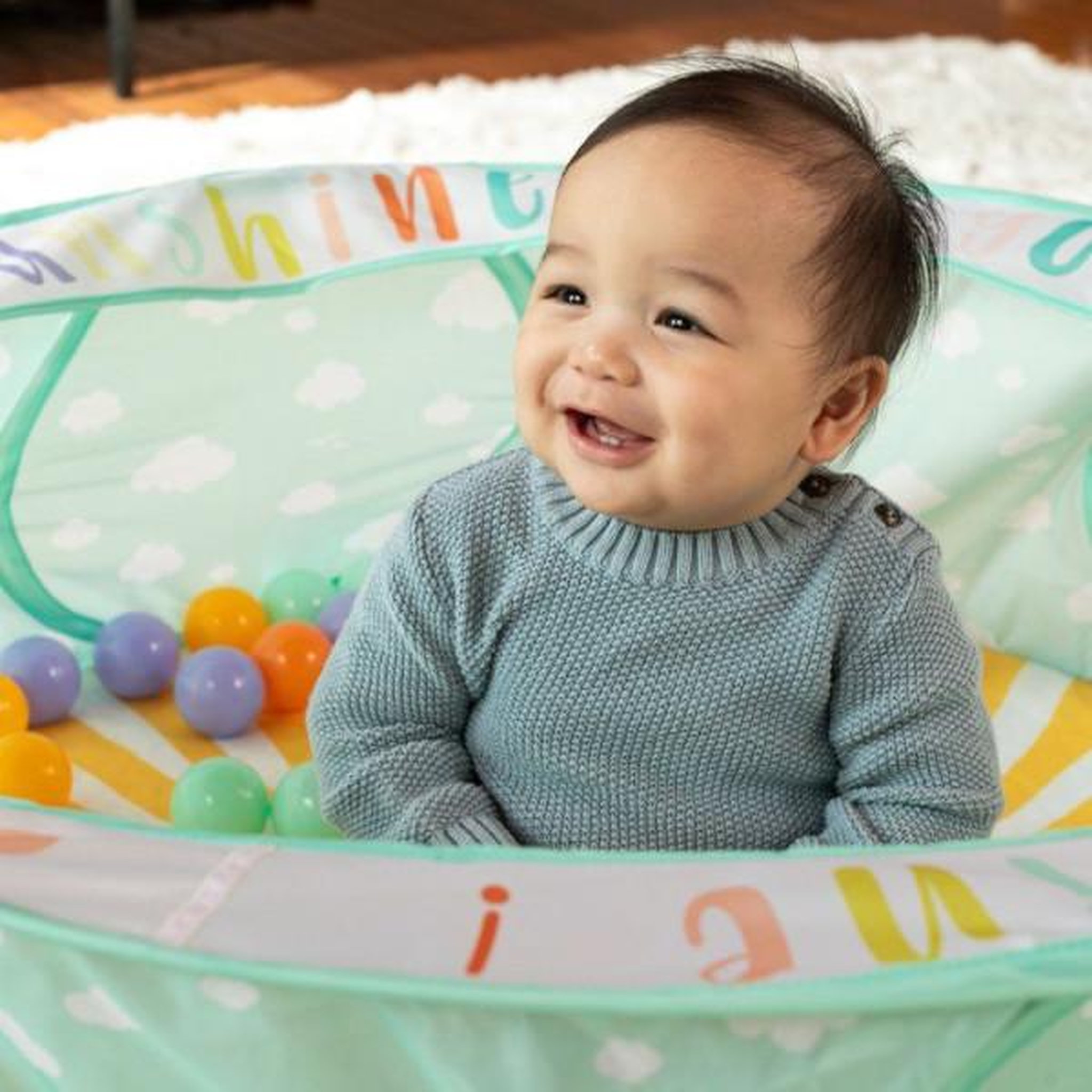 Voir la diapositive 5 : INFANTINO Aire de jeu a balles - INFANTINO - POP UP - 50 balles + sac de rangement