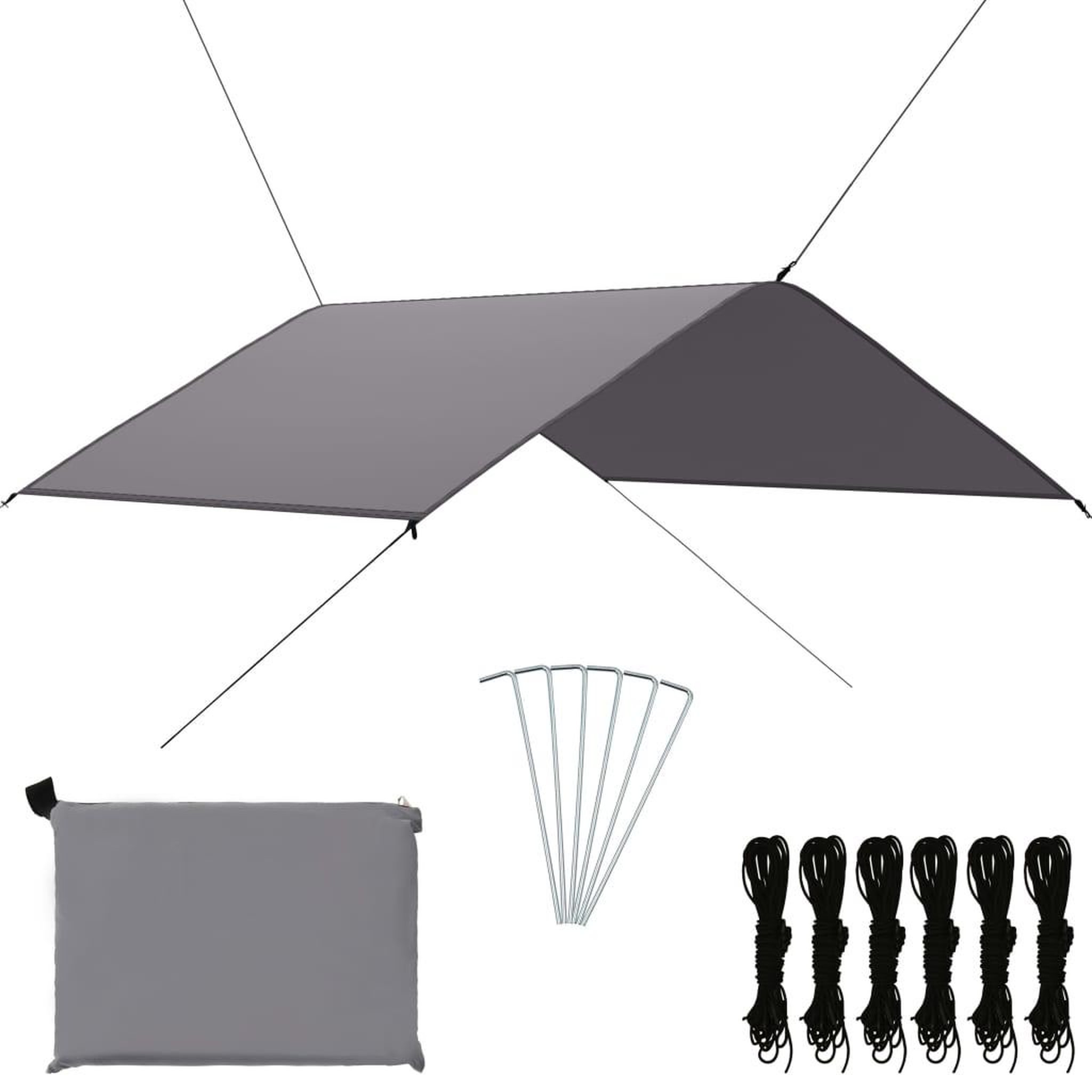 VIDAXL Bache d'exterieur 4x4 m Gris