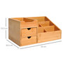 Voir la diapositive 3 : HOMCOM Boite de rangement de bureau - organiseur de bureau - 7 compartiments, 2 tiroirs - bambou verni