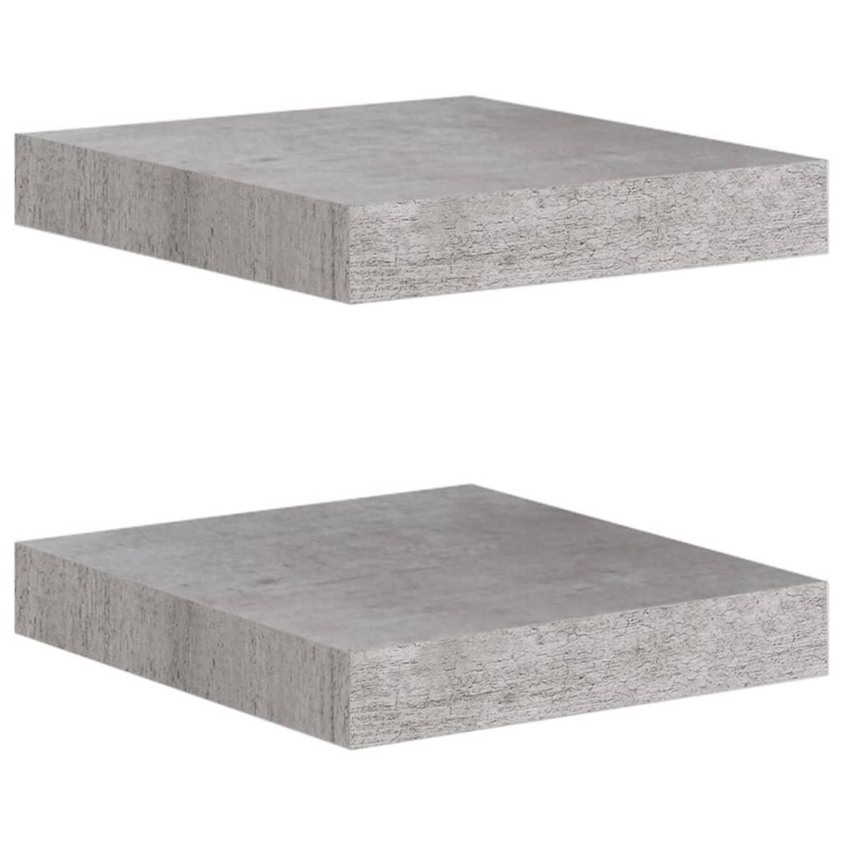 VIDAXL Etageres murales flottantes 2 pcs gris beton 23x23,5x3,8 cm MDF