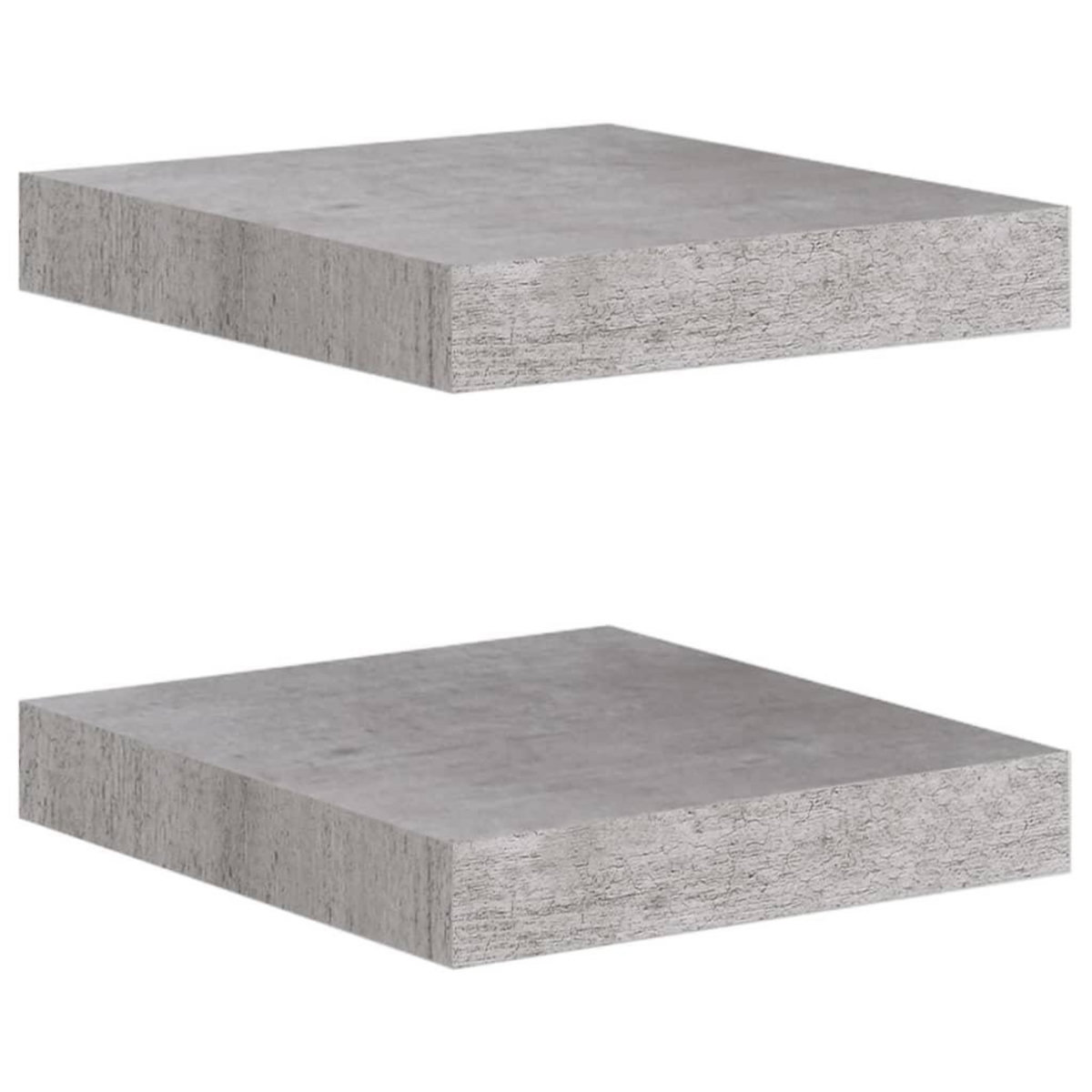 VIDAXL Etageres murales flottantes 2 pcs gris beton 23x23,5x3,8 cm MDF