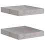 Voir la diapositive 2 : VIDAXL Etageres murales flottantes 2 pcs gris beton 23x23,5x3,8 cm MDF