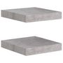 Voir la diapositive 2 : VIDAXL Etageres murales flottantes 2 pcs gris beton 23x23,5x3,8 cm MDF