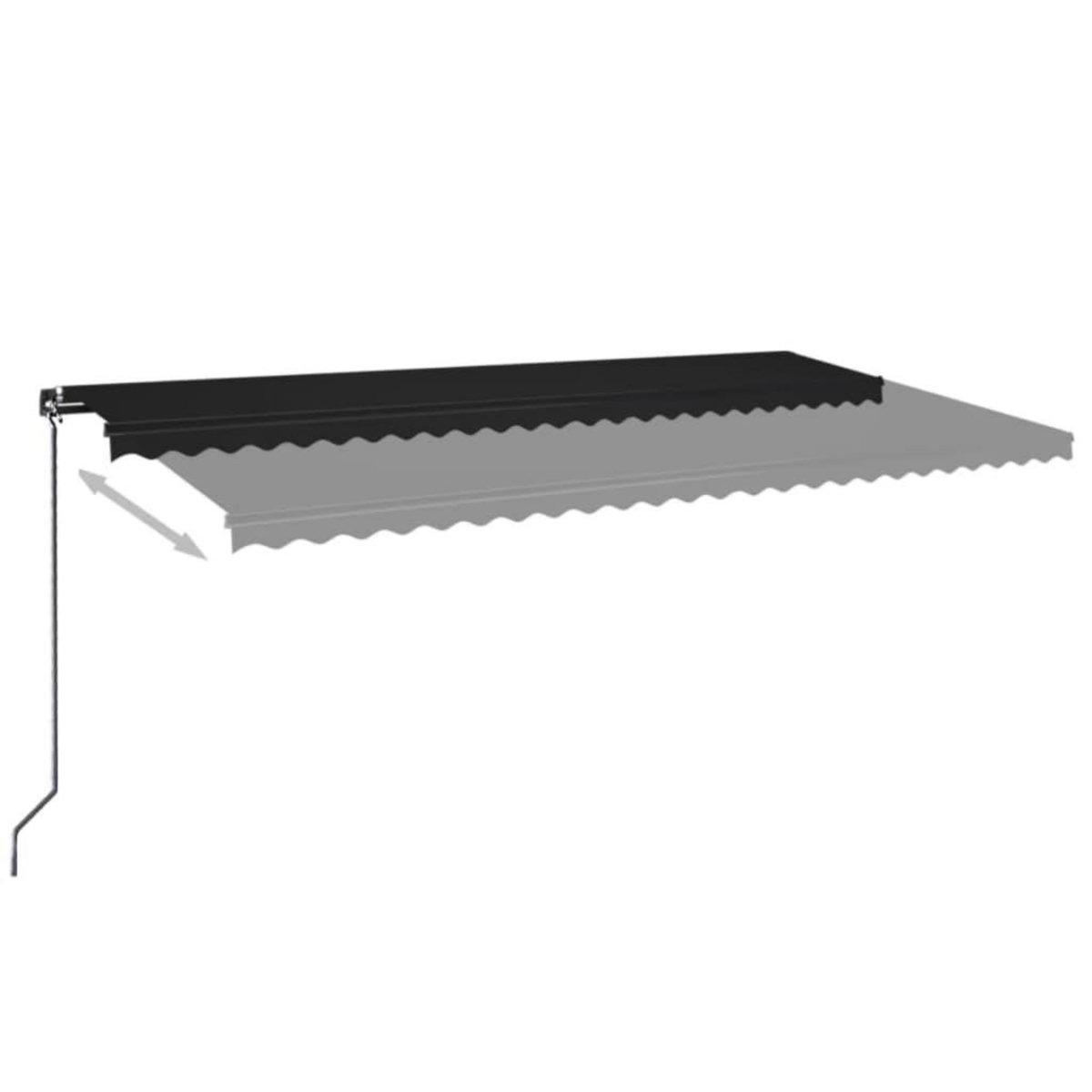 VIDAXL Auvent manuel retractable avec LED 600x350 cm Anthracite