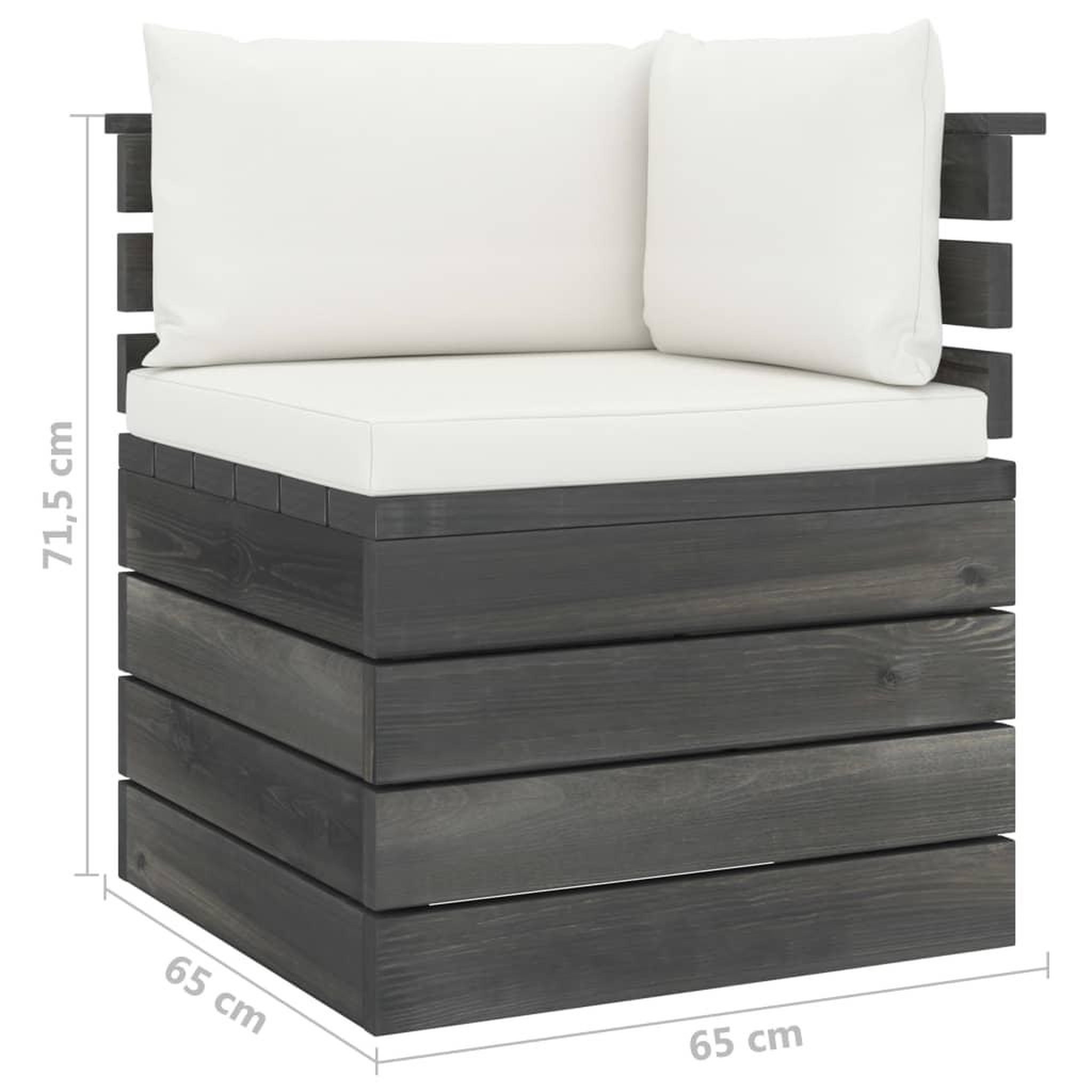Voir la diapositive 6 : VIDAXL Salon palette de jardin 5 pcs avec coussins Bois de pin massif