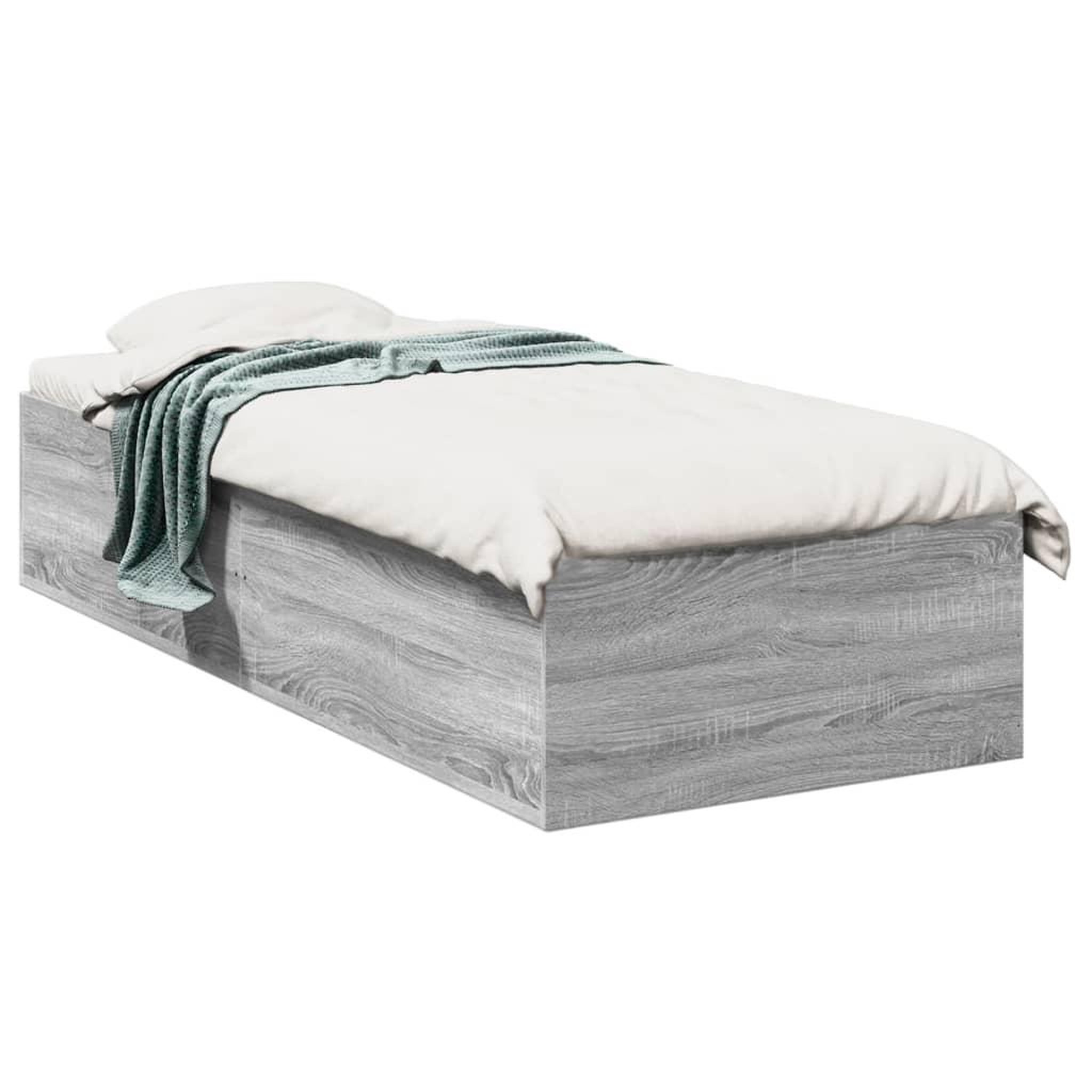 Voir la diapositive 2 : VIDAXL Cadre de lit sans matelas sonoma gris 75x190 cm