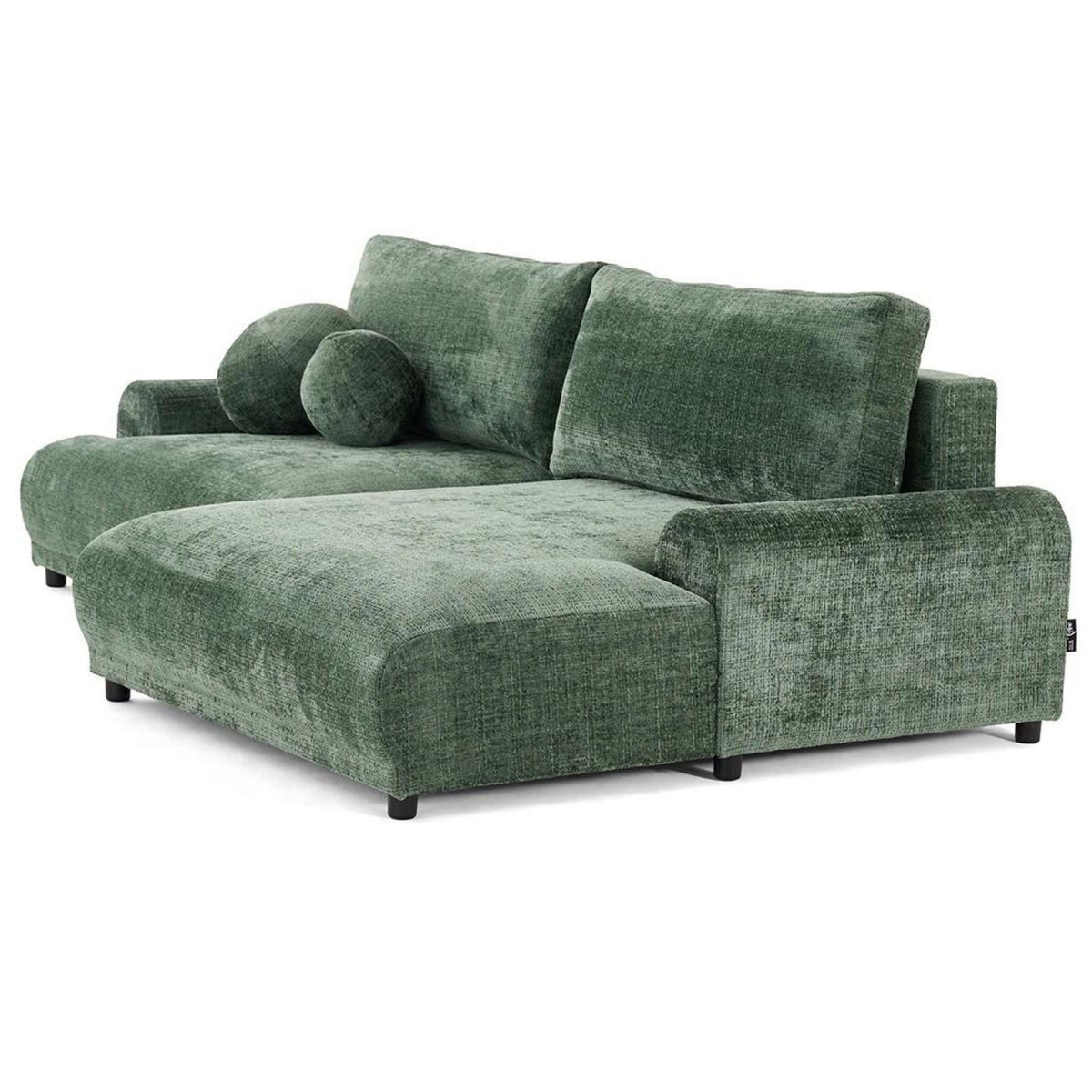 LISA DESIGN Nelly - canapé d'angle droit 4 places convertible avec coffre en velours texturé