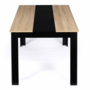 Voir la diapositive 4 : ID MARKET Table à manger rectangle GEORGIA 6 personnes noire et imitation hêtre 140 x 90 cm