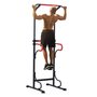 Voir la diapositive 1 : HOMCOM Station de musculation multifonctions barre de traction chaise romaine hauteur réglable acier noir rouge
