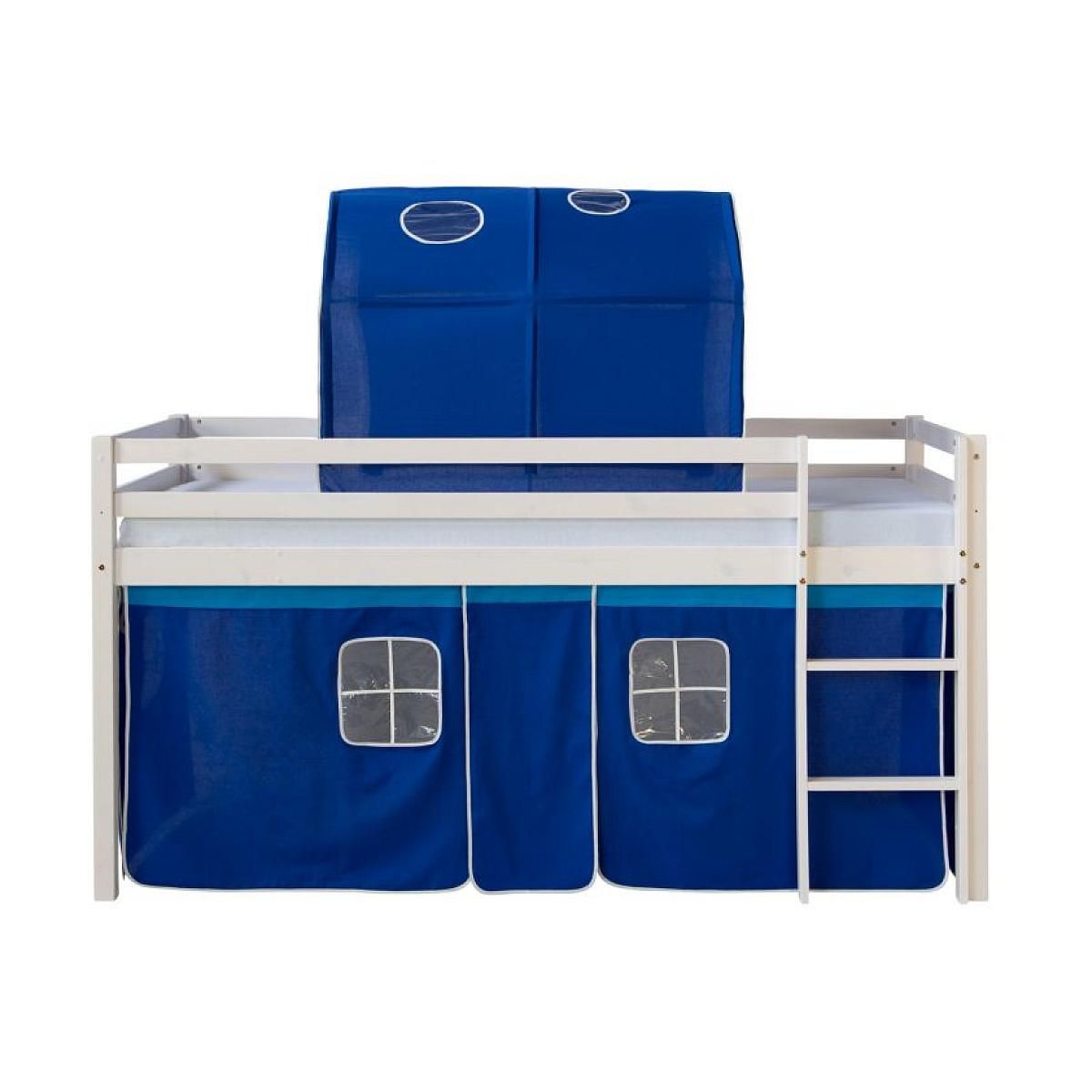 HomeStyle4U Lit mi-hauteur avec tunnel bleu
