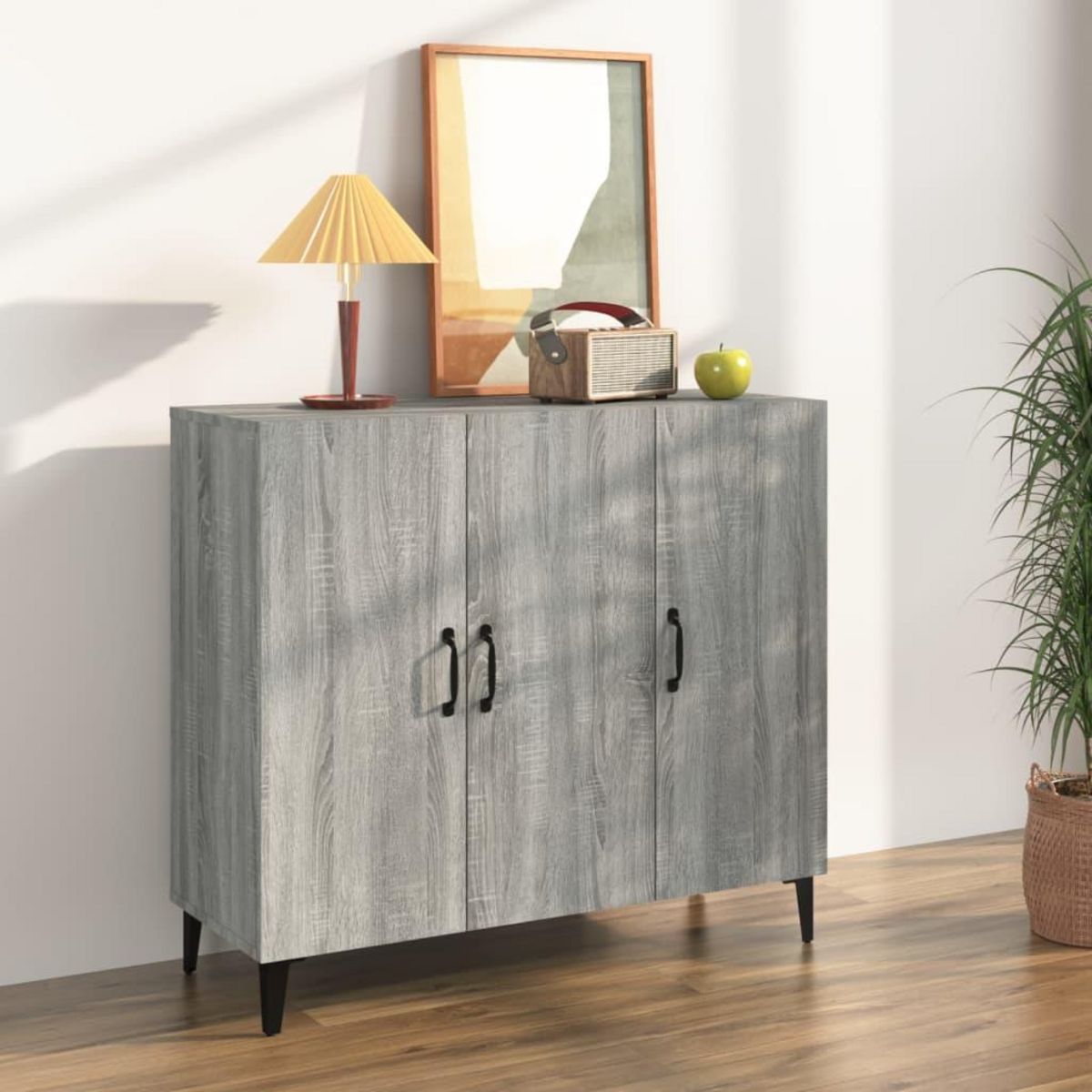 VIDAXL Buffet sonoma gris 90x34x80 cm bois d'ingenierie