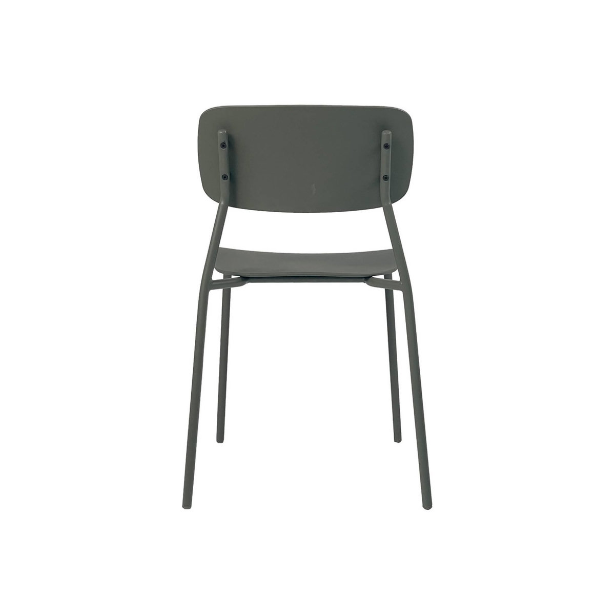 SWEEEK Lot de 2 chaises de jardin empilables acier et plastique kaki - Liva