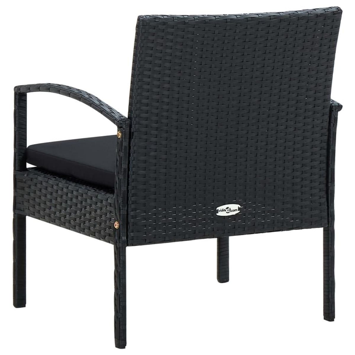 VIDAXL Chaise de jardin avec coussin Resine tressee Noir