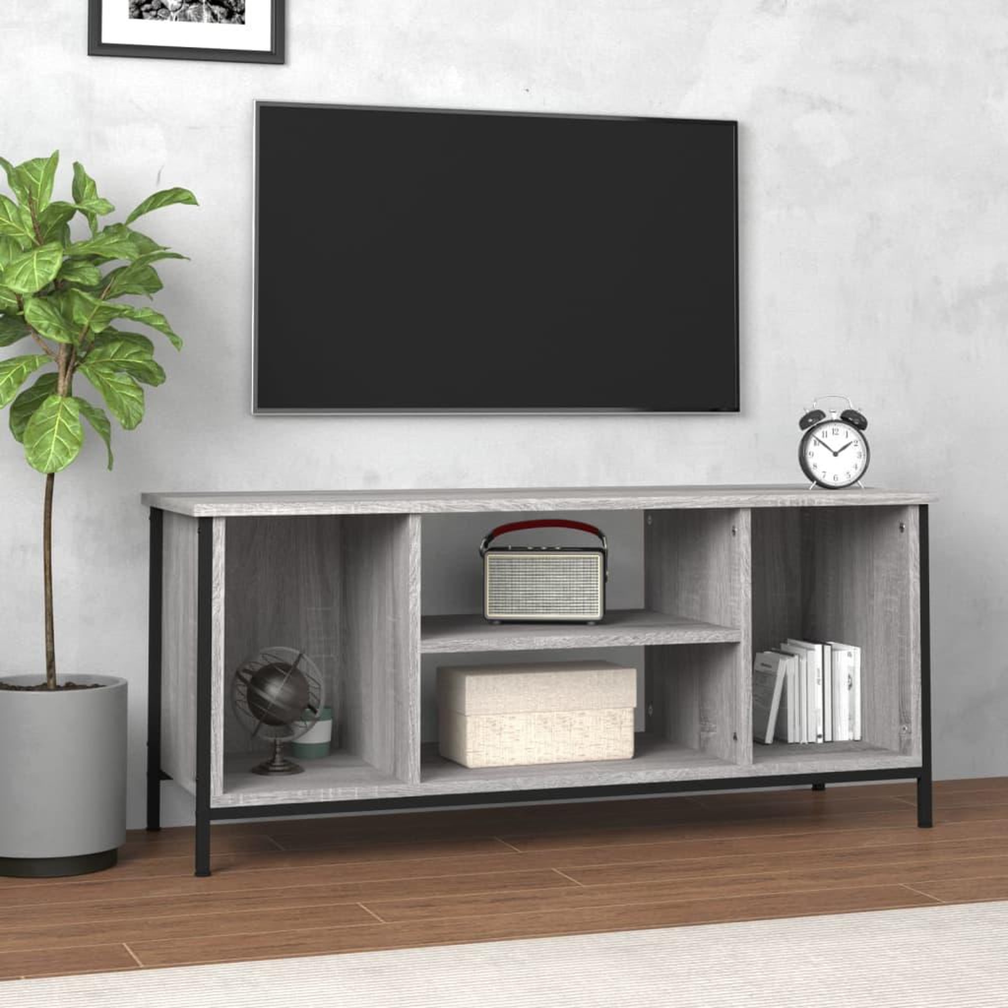 VIDAXL Meuble TV sonoma gris 102x35x45 cm bois d'ingenierie
