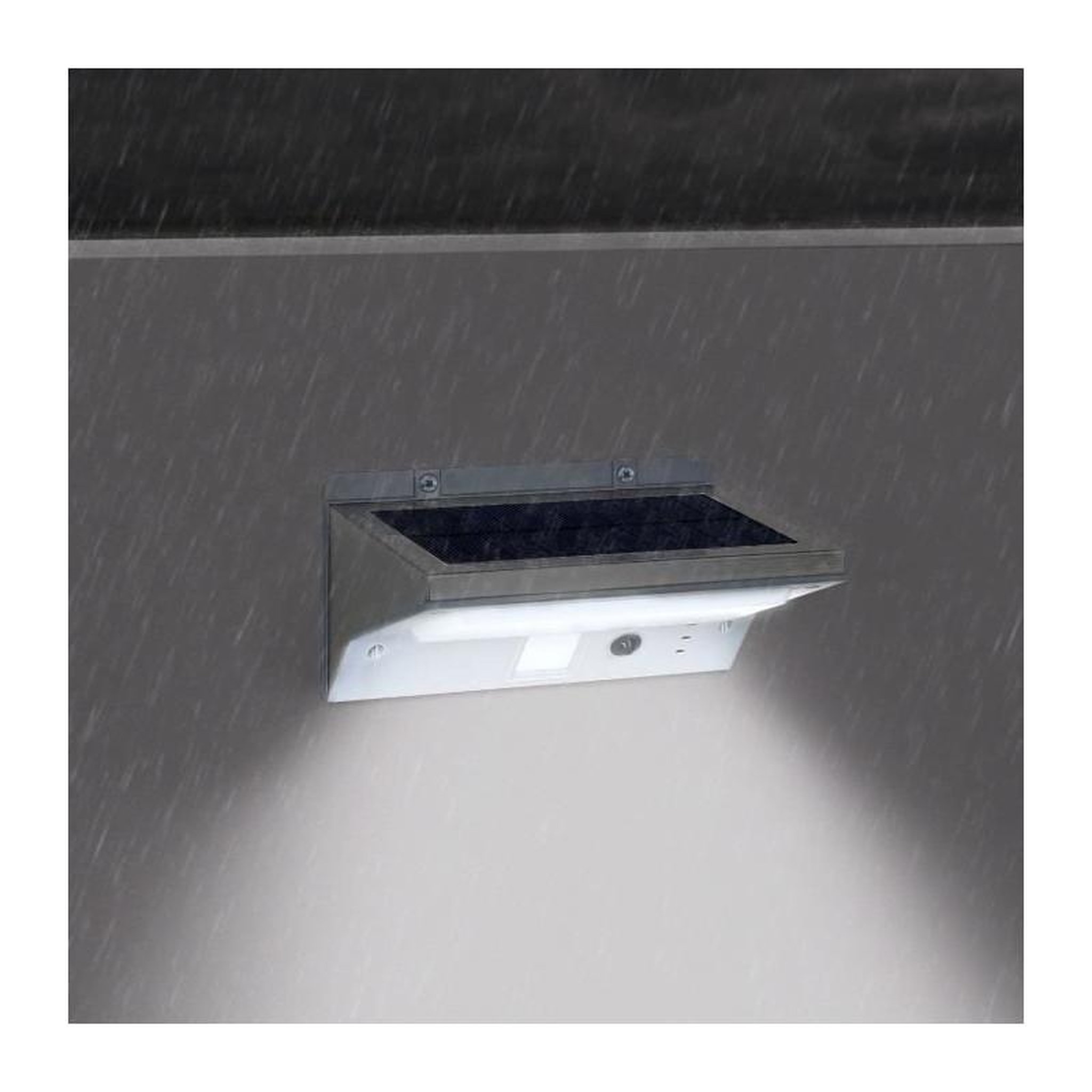 Voir la diapositive 2 : LUMI JARDIN LUMISKY Spot solaire mural extérieur étanche avec détecteur - 21 LEDs - 330 Lm - Pivotante a 120°C