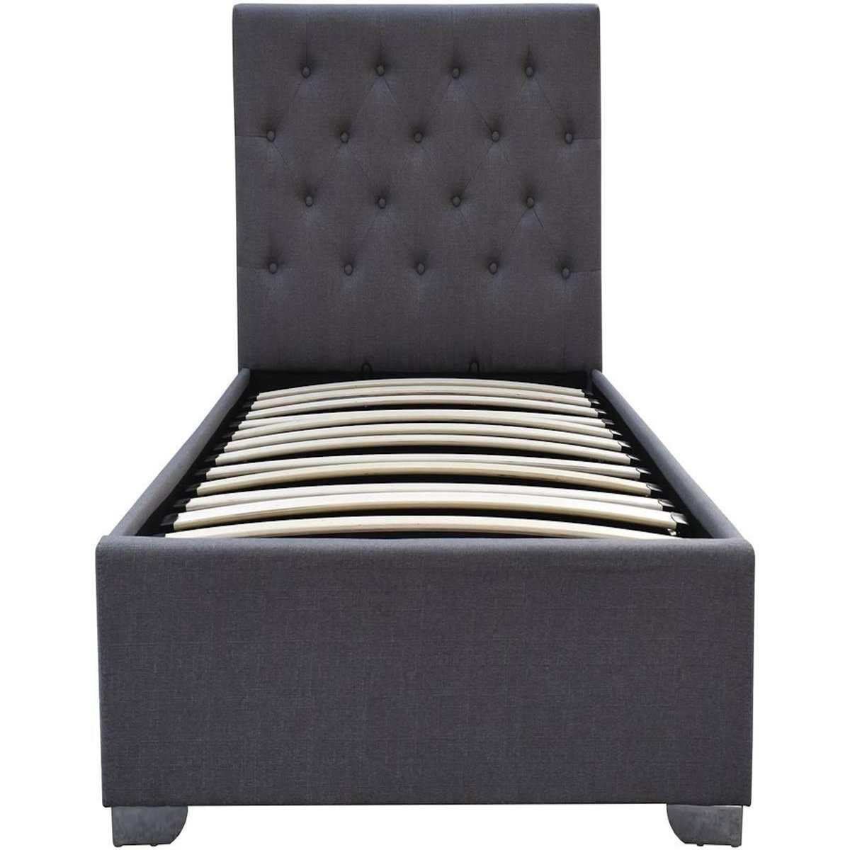 Habitat et Jardin Lit simple avec coffre  Tino  - 90 × 190 cm - Gris