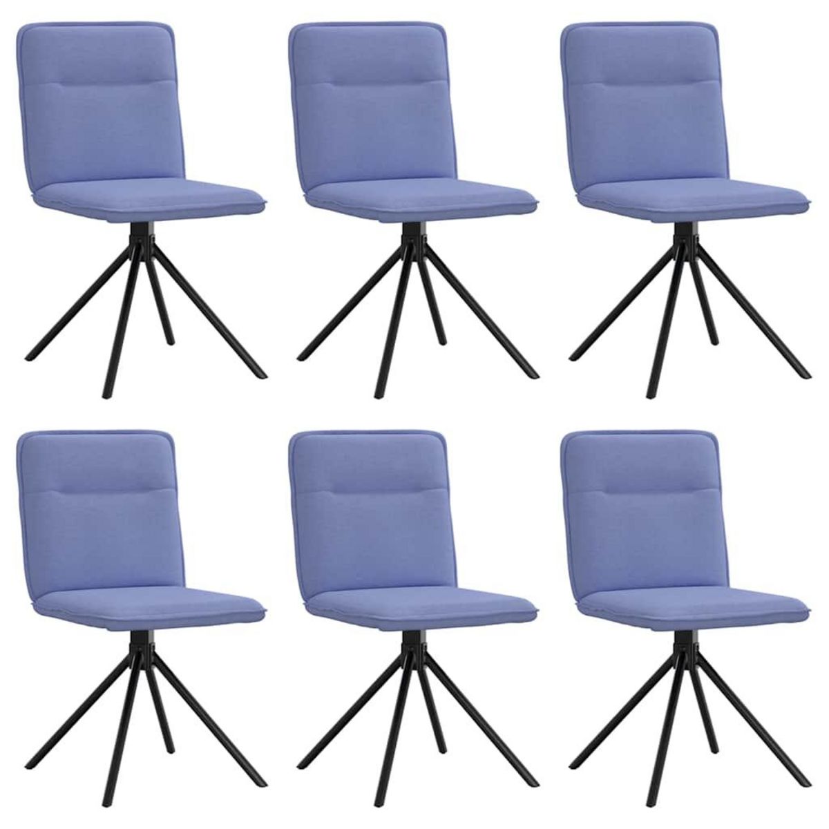 VIDAXL Chaises a manger lot de 6 bleu jean tissu