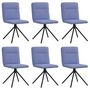 Voir la diapositive 2 : VIDAXL Chaises a manger lot de 6 bleu jean tissu