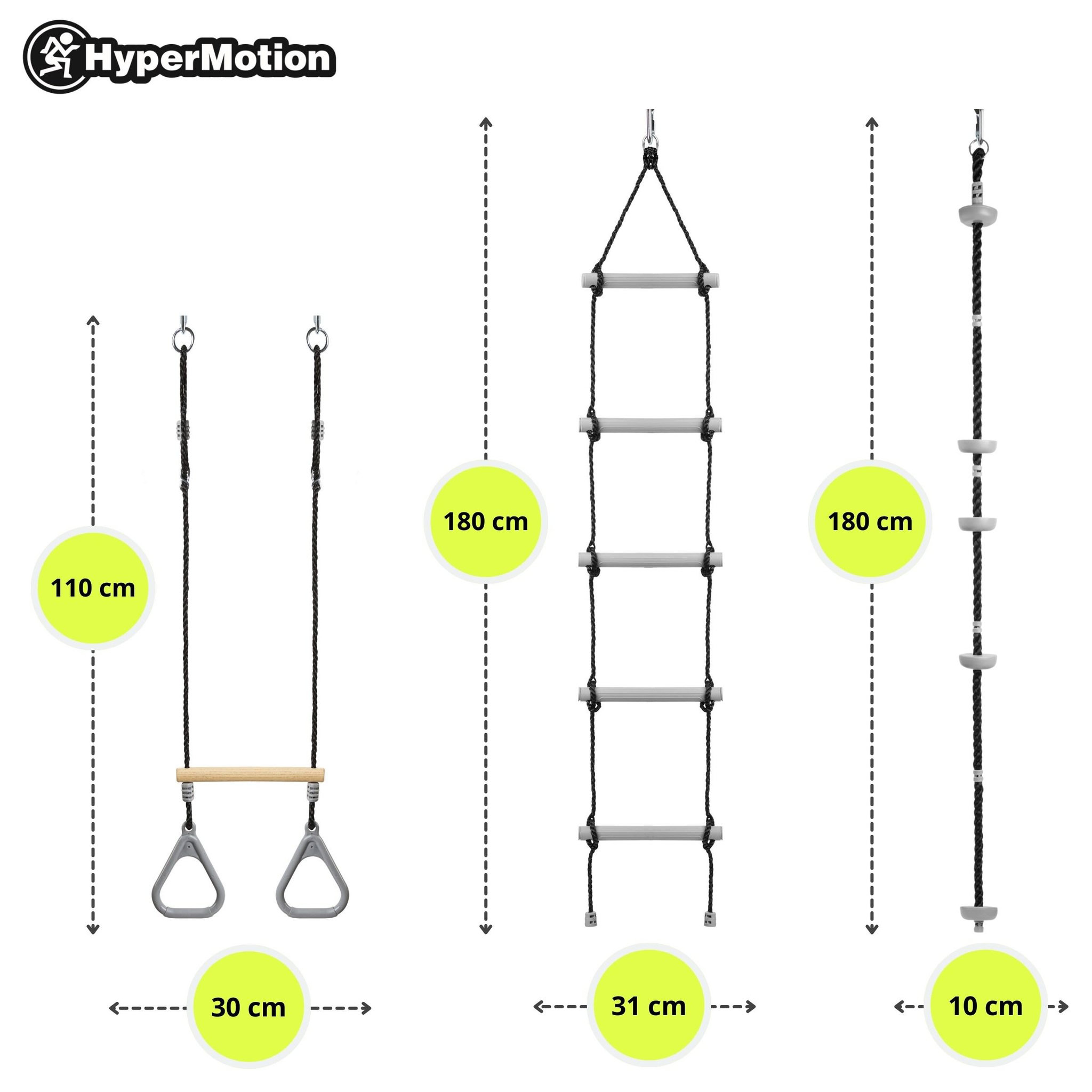 Voir la diapositive 4 : MAMABRUM Parcours D'escalade Enfant Course d'obstacles Ninja pour Enfants - Slackline set, 9 Obstacles