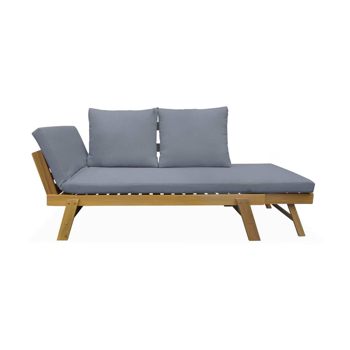 SWEEEK Banquette de jardin bois d'acacia 2/3 places JALANCE 155 / 200 x 72 x 74.5cm