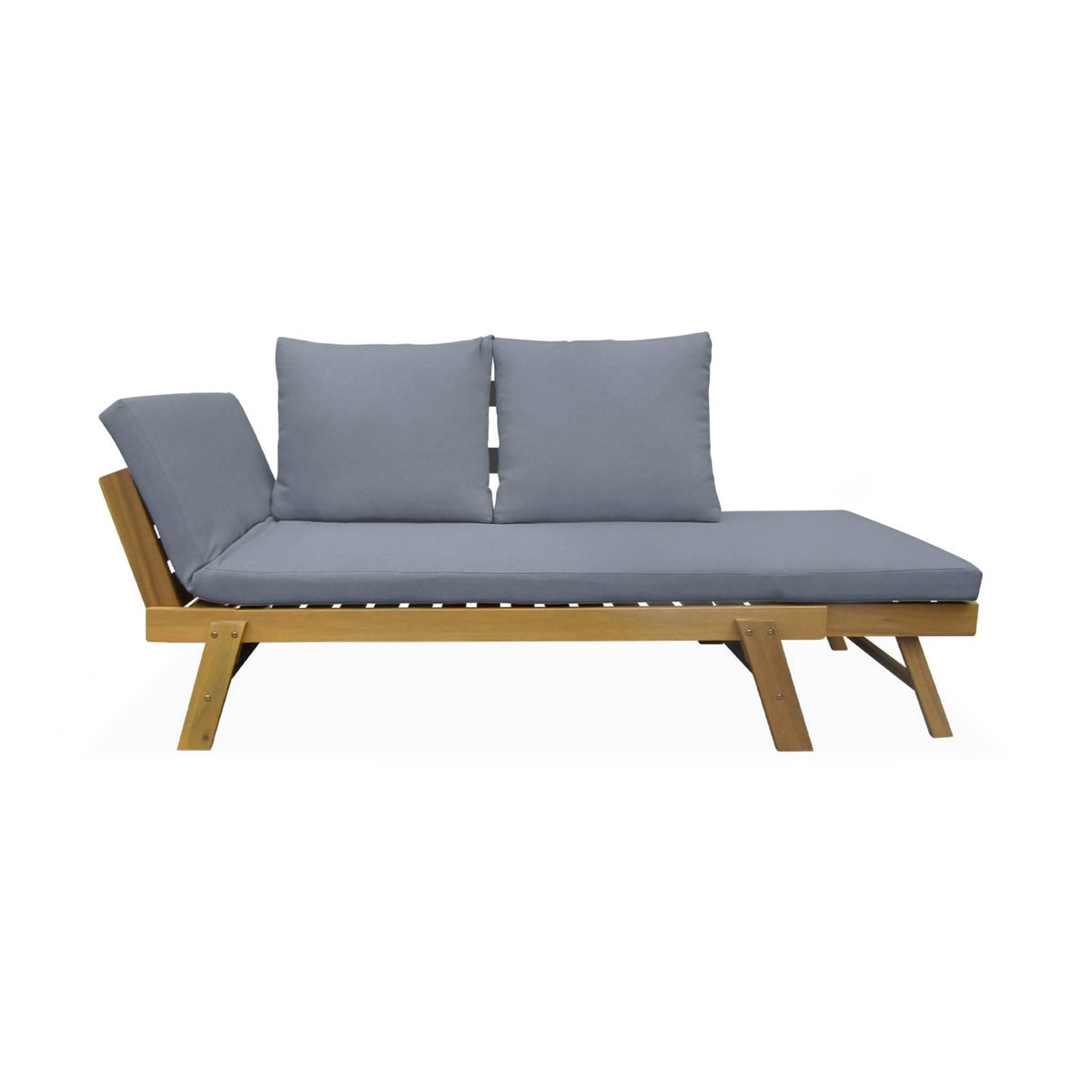 SWEEEK Banquette de jardin bois d'acacia 2/3 places JALANCE 155 / 200 x 72 x 74.5cm