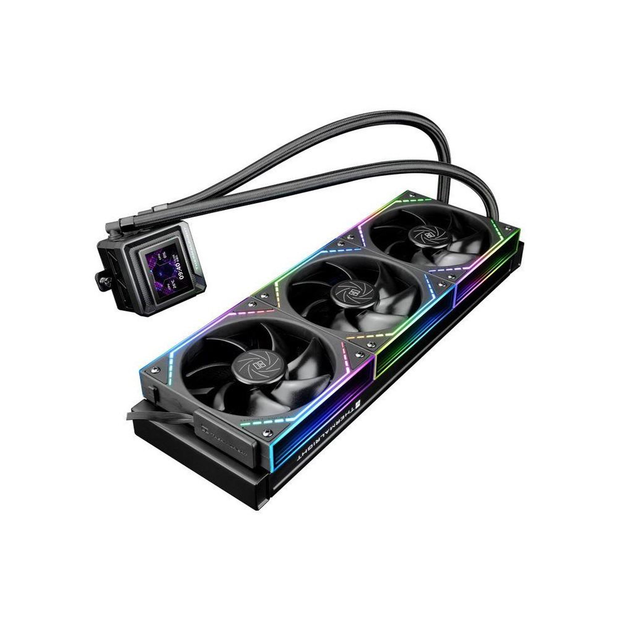 Thermalright Refroidisseur CPU liquide AIO 360 mm ARGB V2 avec écran LCD 2 pouces 320x320 amovible FW360-SE-ARGB-W-V2