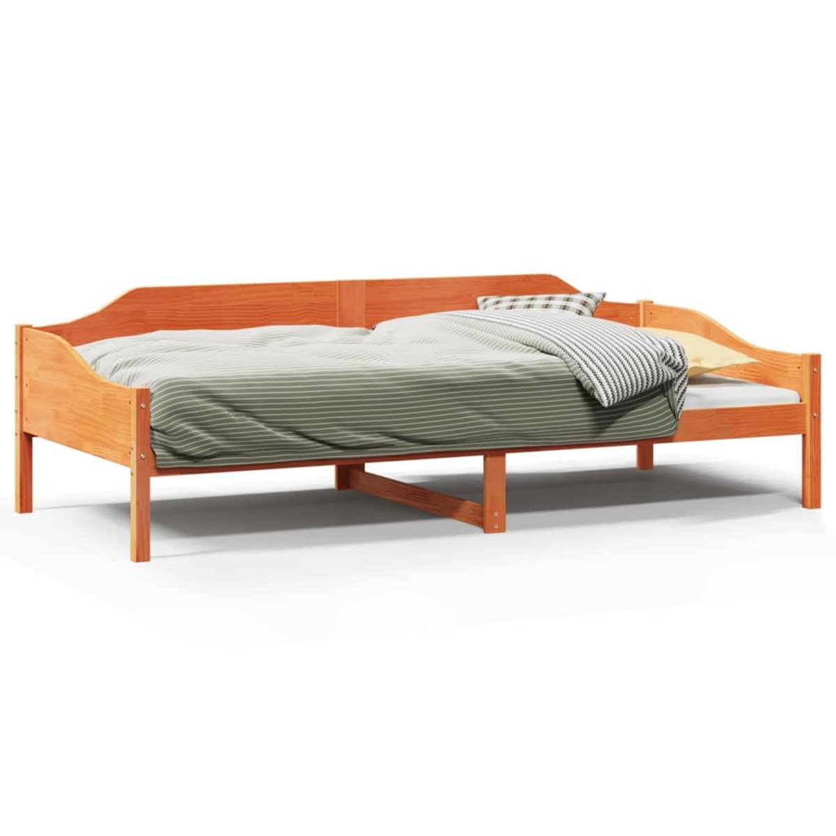 VIDAXL Cadre de lit sans matelas cire marron 80x200 cm bois pin massif
