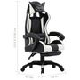 Voir la diapositive 6 : VIDAXL Fauteuil de jeux video et repose-pied Blanc et noir Similicuir