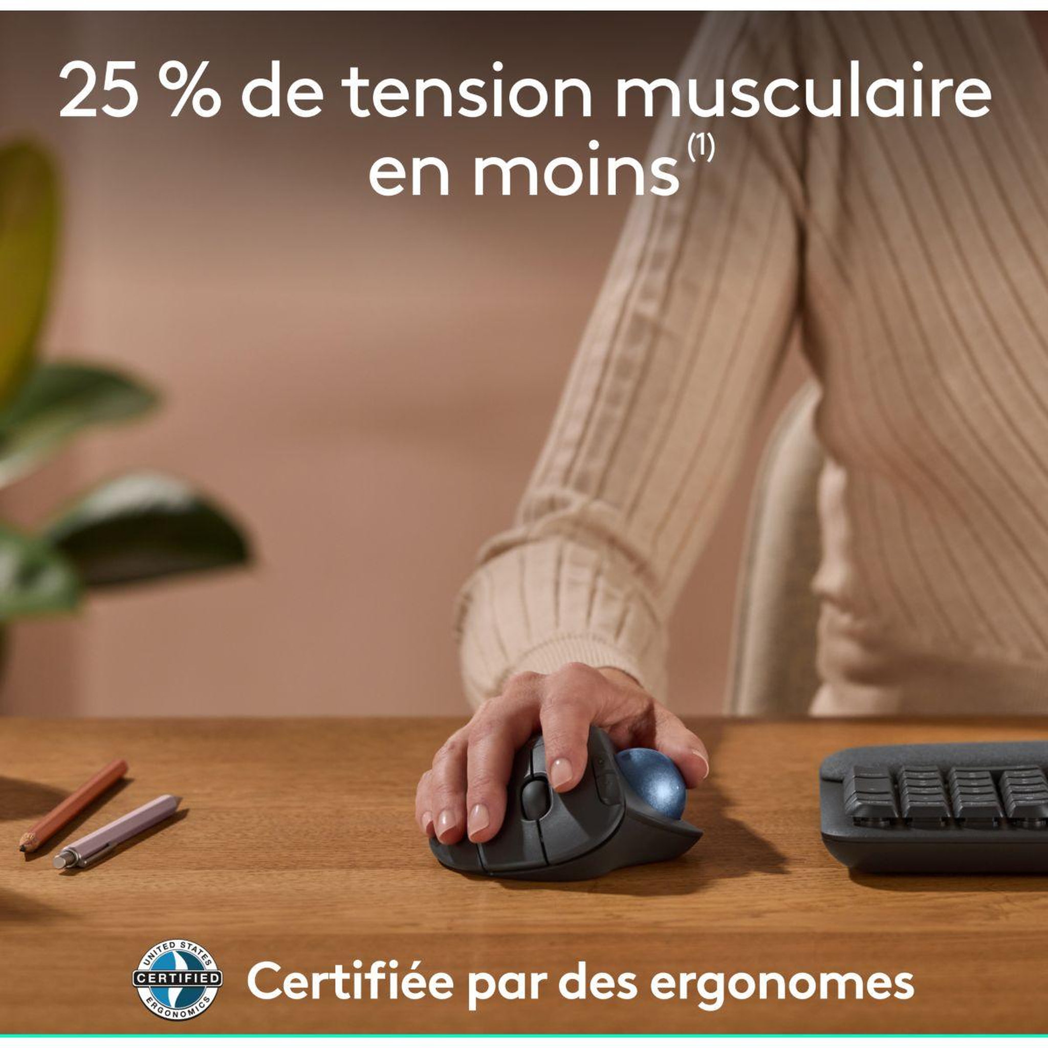 Voir la diapositive 4 : Logitech Souris sans fil Ergo M575S Graphite