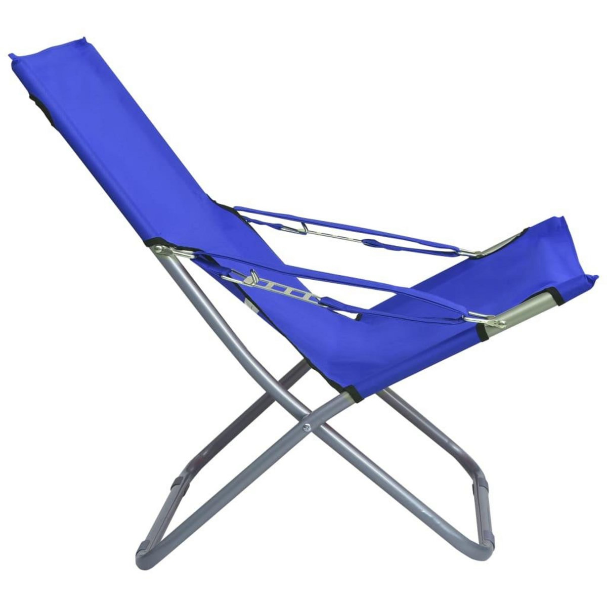 VIDAXL Chaises pliables de plage lot de 2 Tissu Bleu