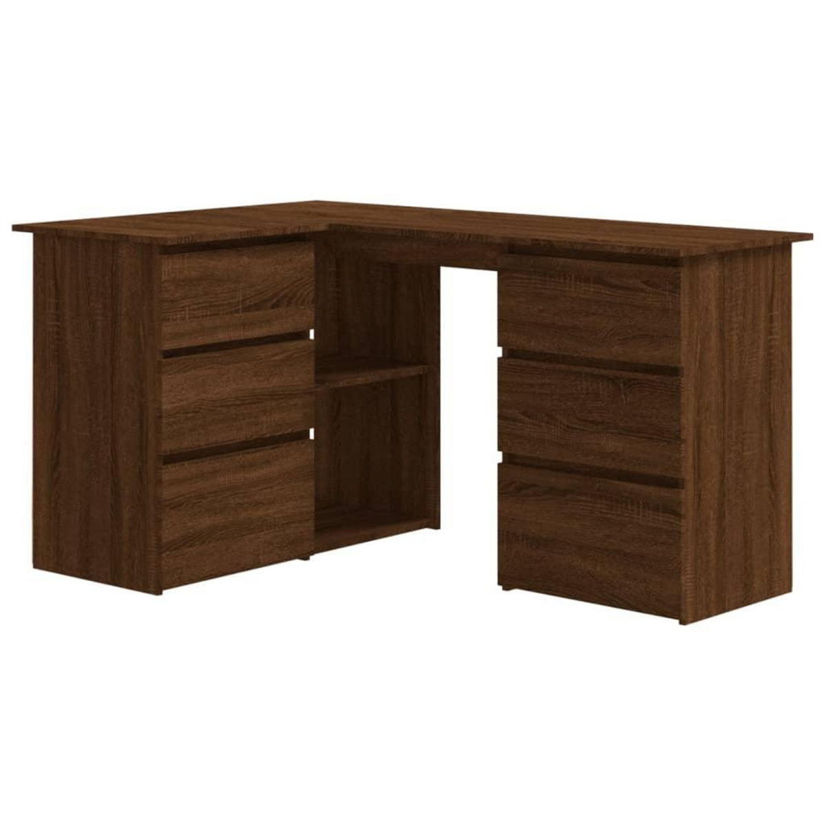 VIDAXL Bureau d'angle Chene marron 145x100x76 cm Bois d'ingenierie