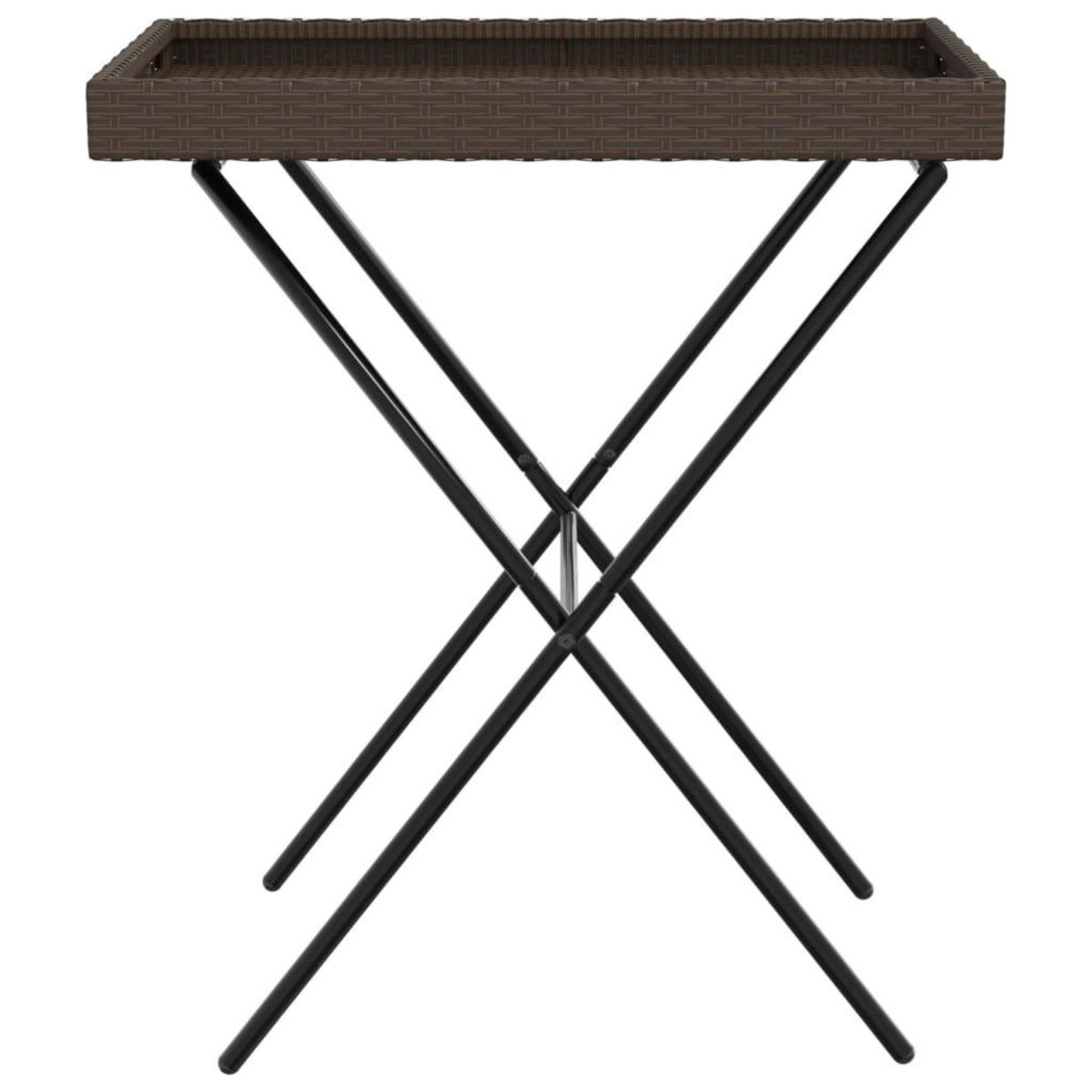 VIDAXL Table a plateau pliable marron 65x40x75 cm resine tressee