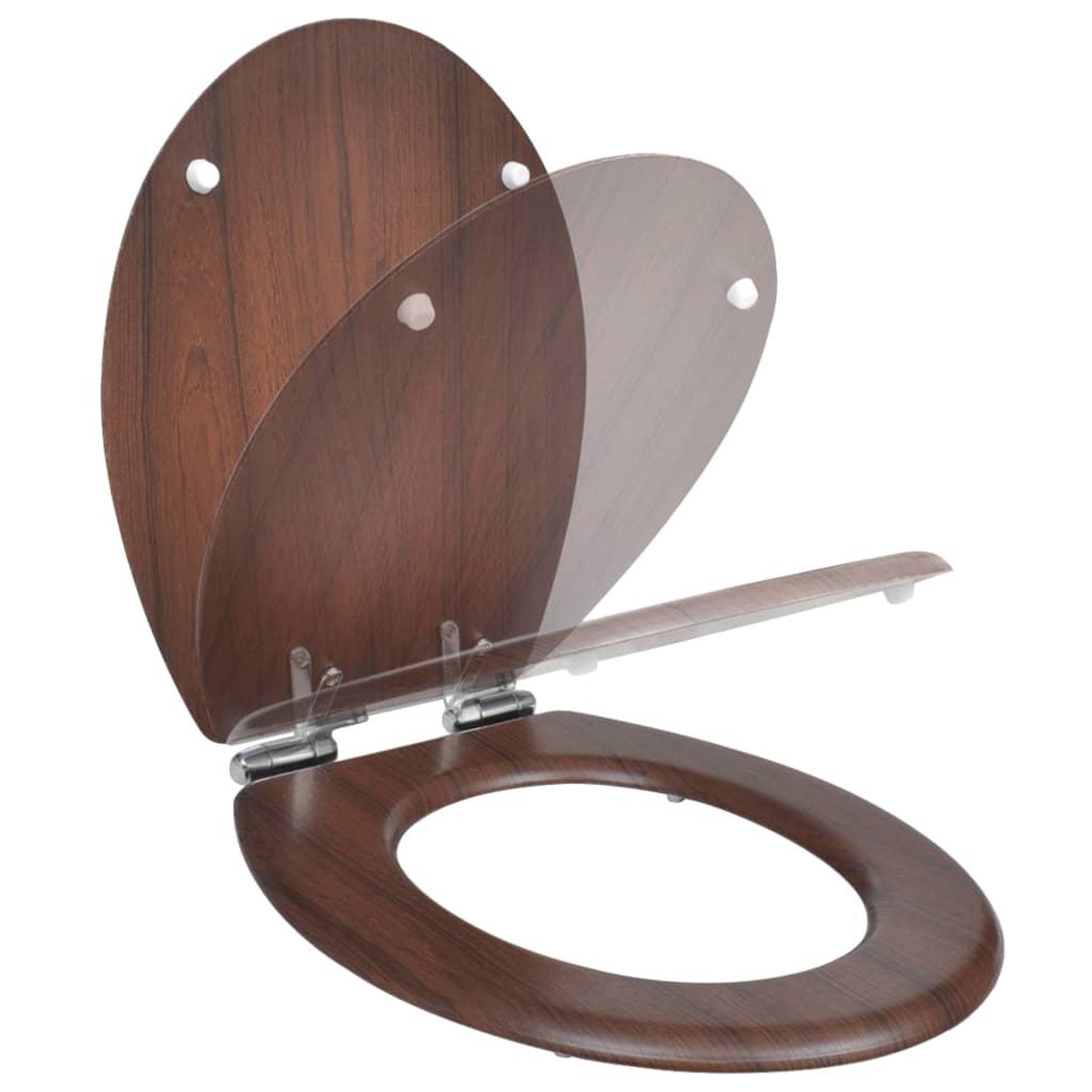 Voir la diapositive 2 : VIDAXL Siege de toilette MDF Couvercle a fermeture en douceur Marron