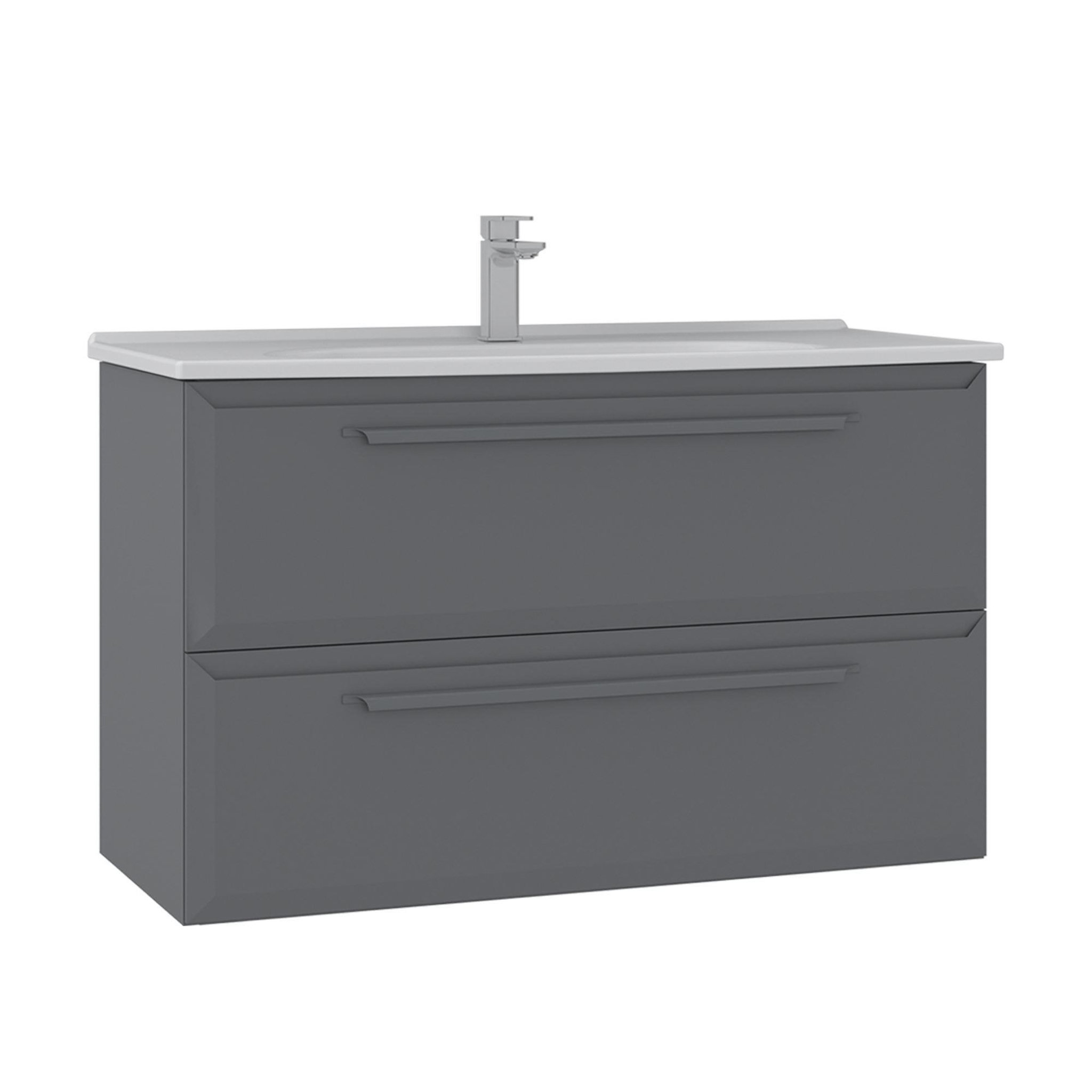 Habitat et Jardin Meuble Vasque  Nuvola 100 v2  - 100 x 50 x 62 cm - Grey