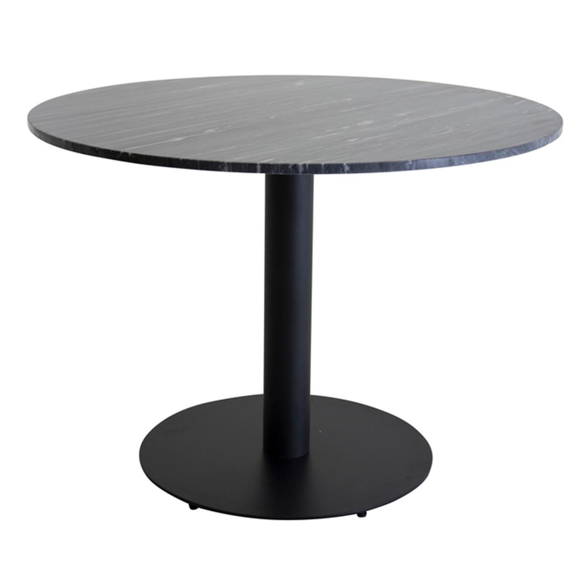 Paris Prix Table à manger en marbre  estelle  106cm gris foncé & noir