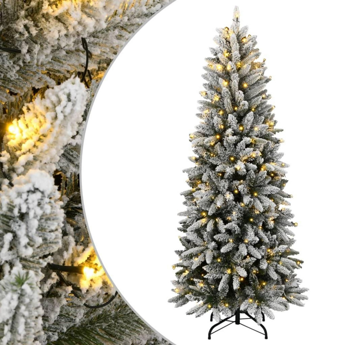 VIDAXL Sapin de Noël artificiel 300 LED et neige floquee 210 cm