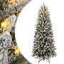Voir la diapositive 1 : VIDAXL Sapin de Noël artificiel 300 LED et neige floquee 210 cm