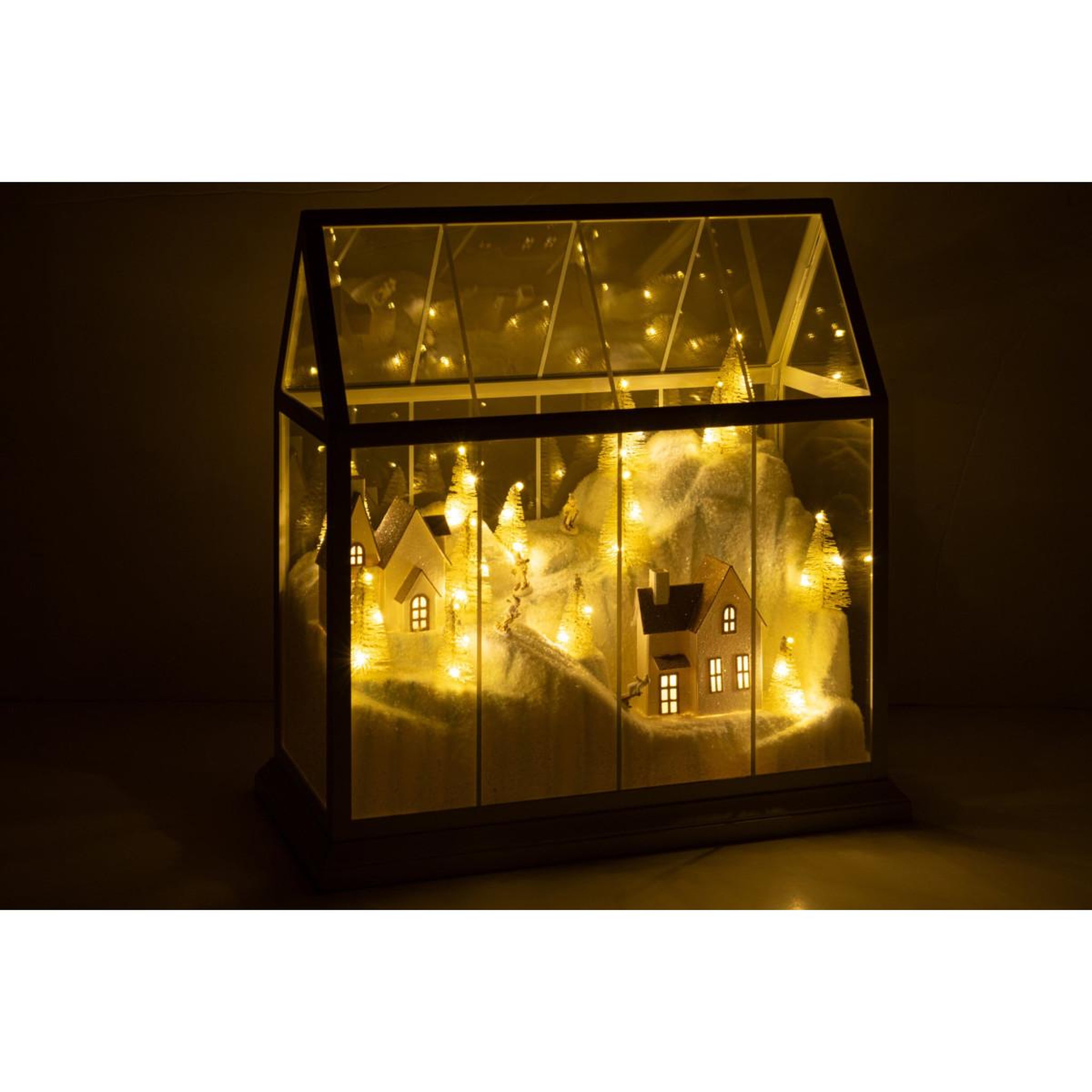 Voir la diapositive 5 : J-LINE Village de Noël Vitré à LED  Sébastienne  33cm Blanc